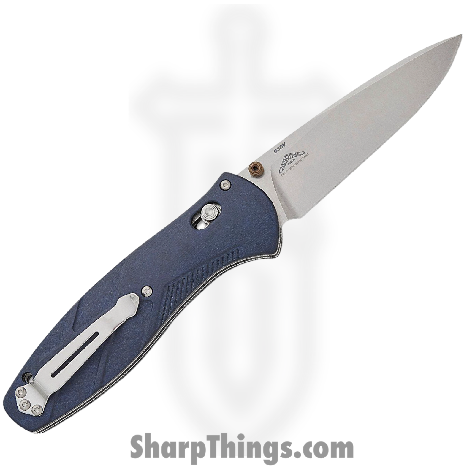Benchmade - 581-03 - Barrage - Folding Knife - CPM S30V Satin Drop Point - Richlite - Blue - Image 4