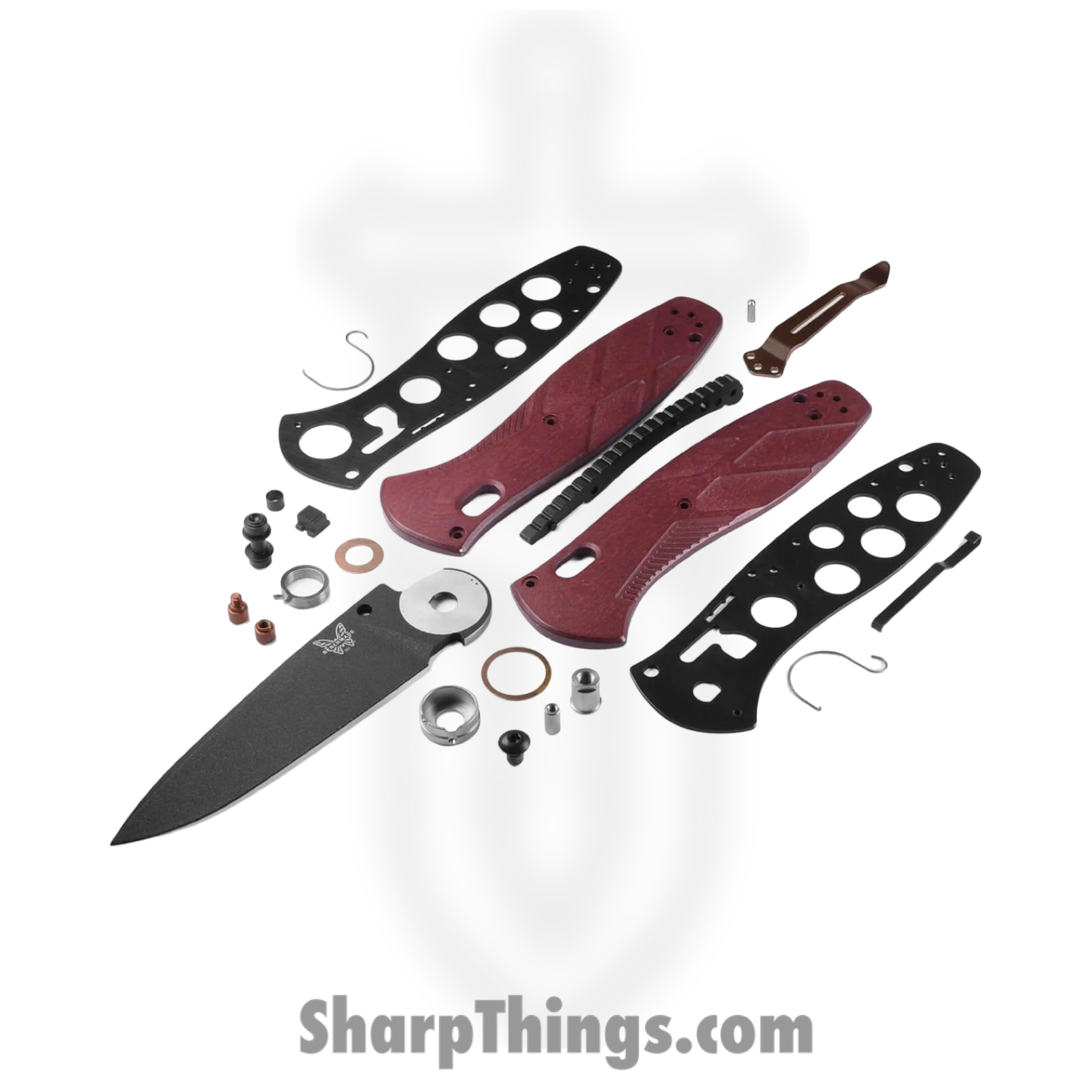 Benchmade - 581BK-04 - Barrage - Folding Knife - CPM S30V Coated Drop Point - Richlite - Red - Image 3