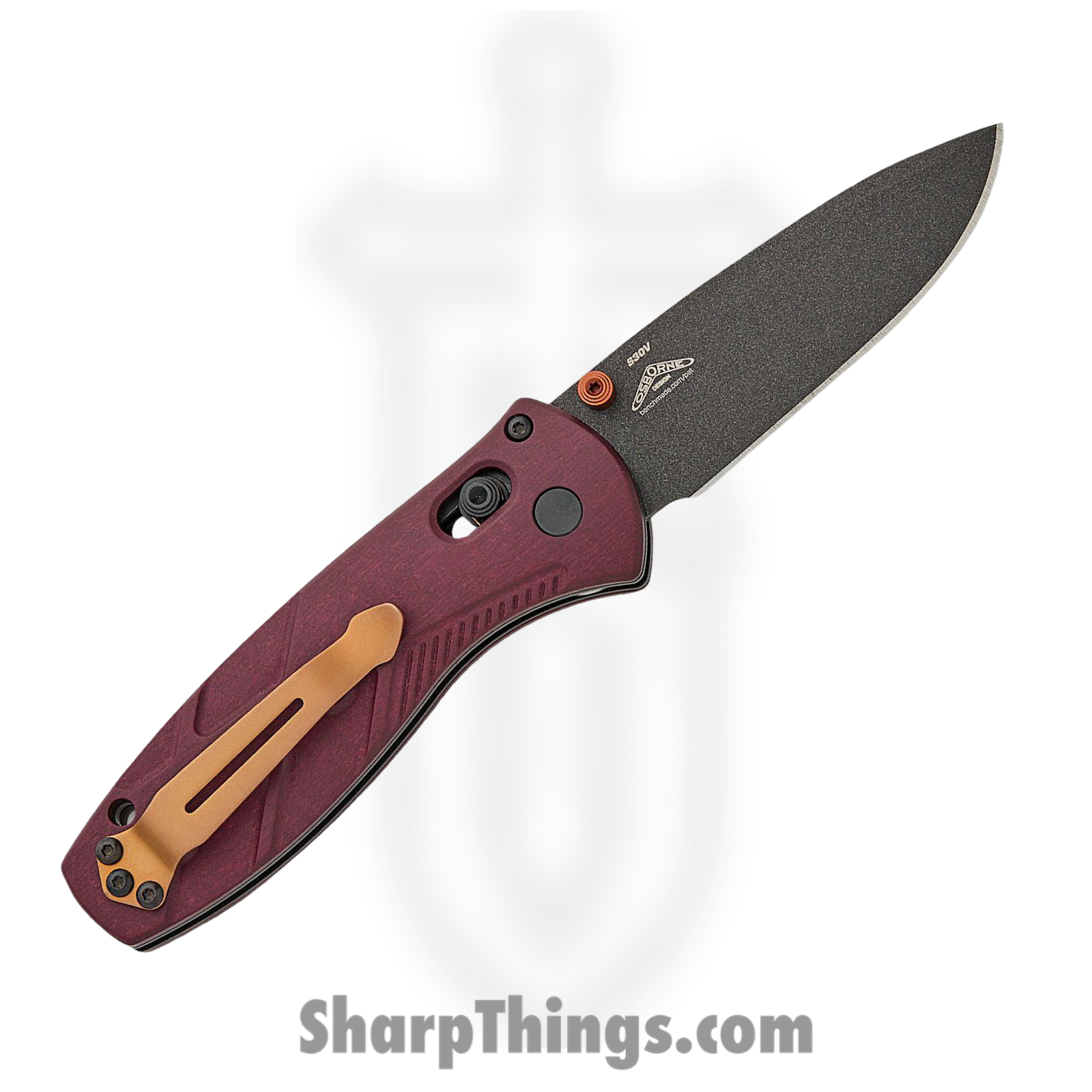 Benchmade - 585BK-04 - Mini Barrage - Folding Knife - CPM S30V Coated Drop Point - Richlite - Red - Image 5