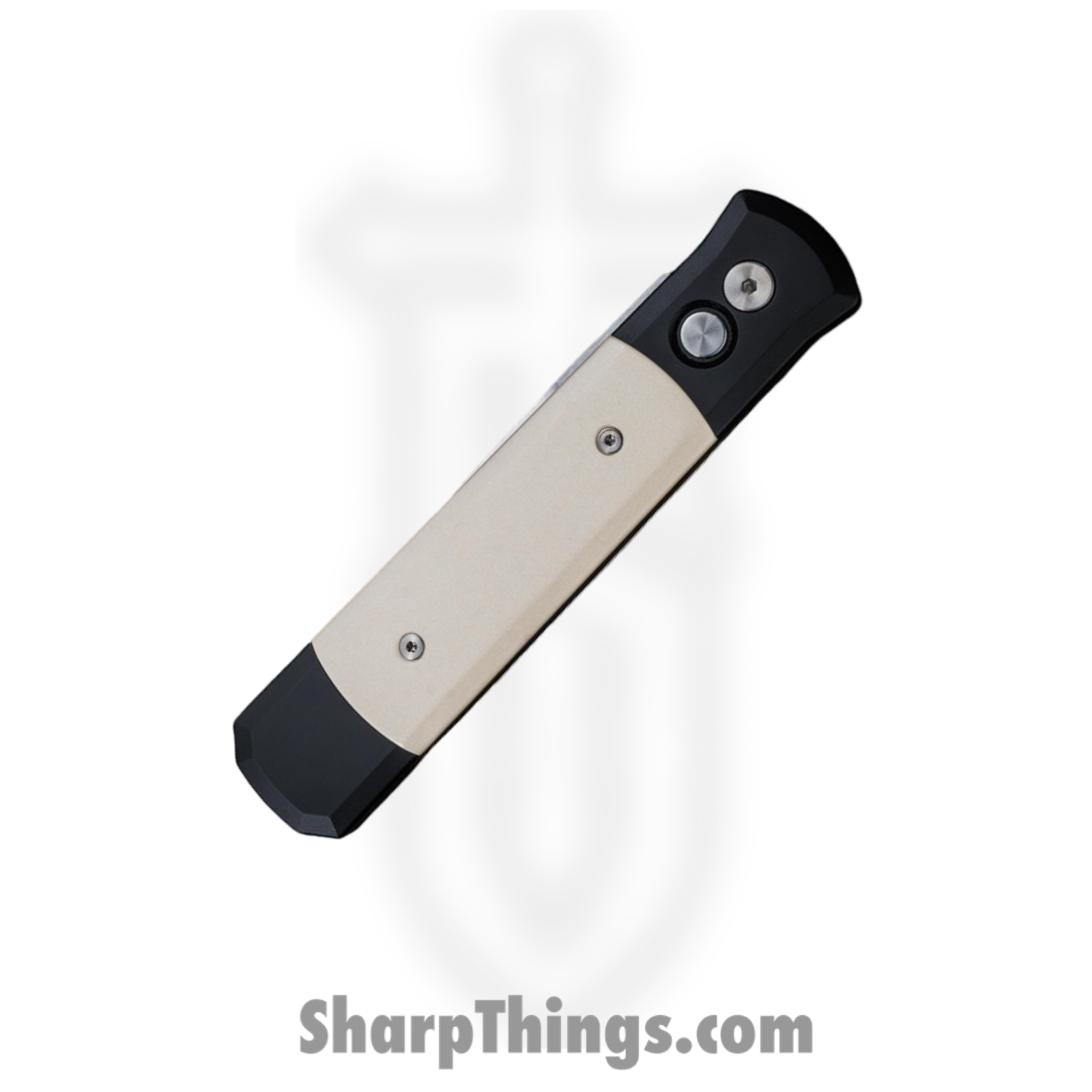 ProTech - 951 - Godfather - Automatic Knife - 154CM Satin Spear Point - Micarta - Black White - Image 3