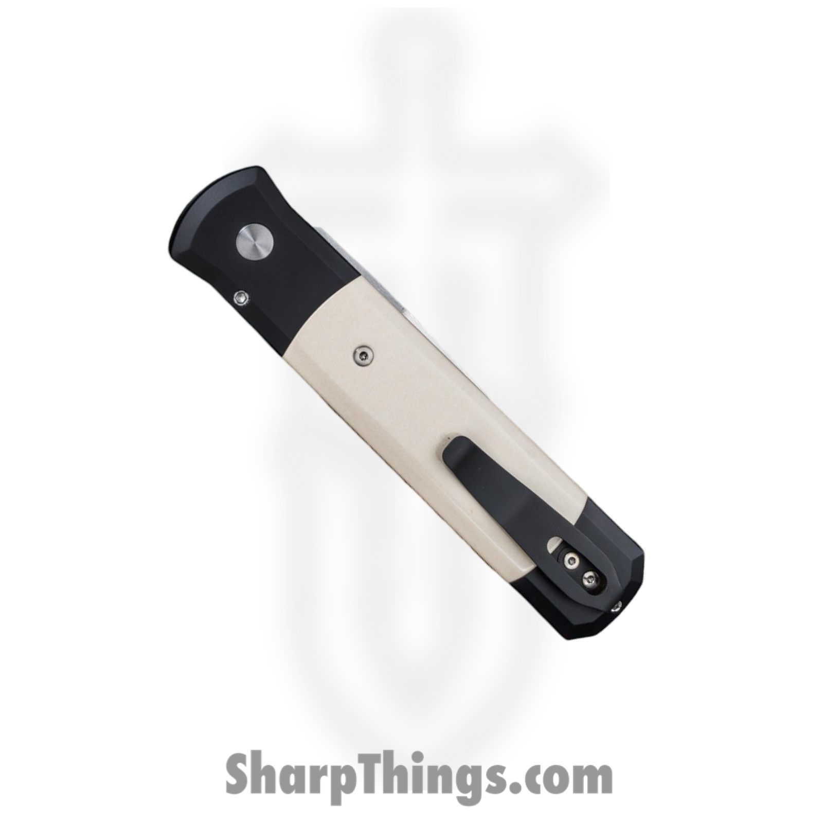 ProTech - 951 - Godfather - Automatic Knife - 154CM Satin Spear Point - Micarta - Black White - Image 4