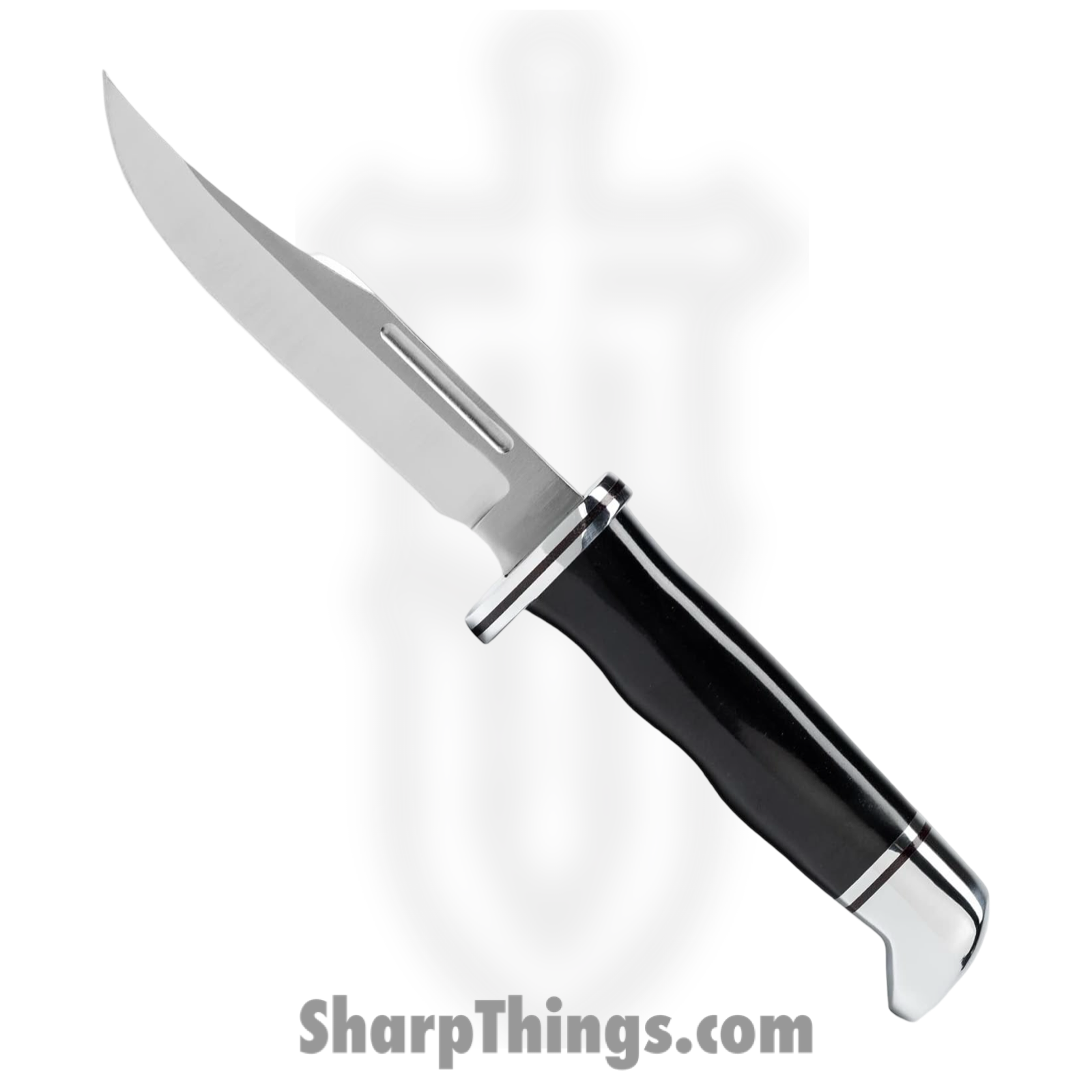 Buck - BU117BKS - Brahma - Fixed Blade Knife - 420 HC Satin Clip Point - Phenolic - Black