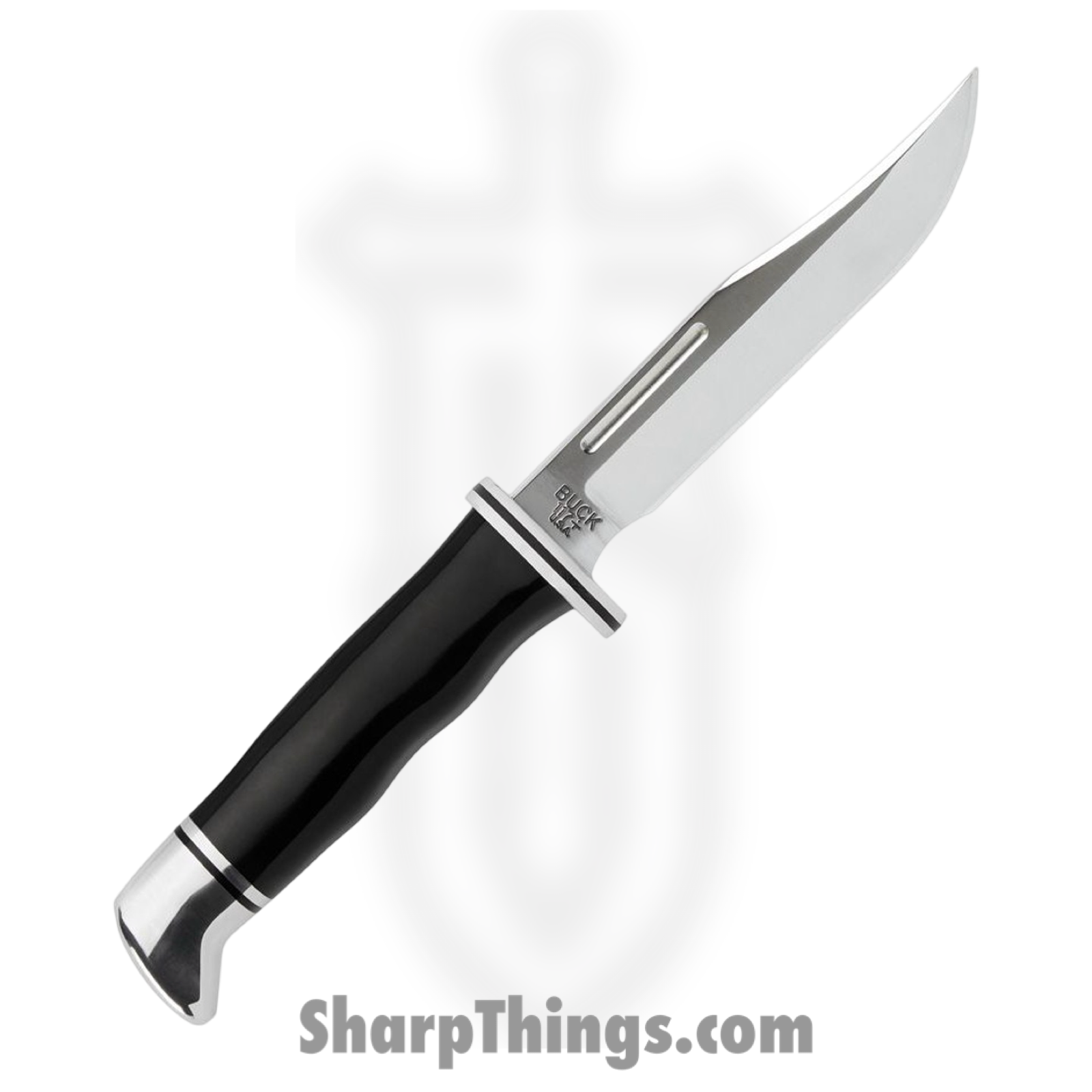 Buck - BU117BKS - Brahma - Fixed Blade Knife - 420 HC Satin Clip Point - Phenolic - Black - Image 2
