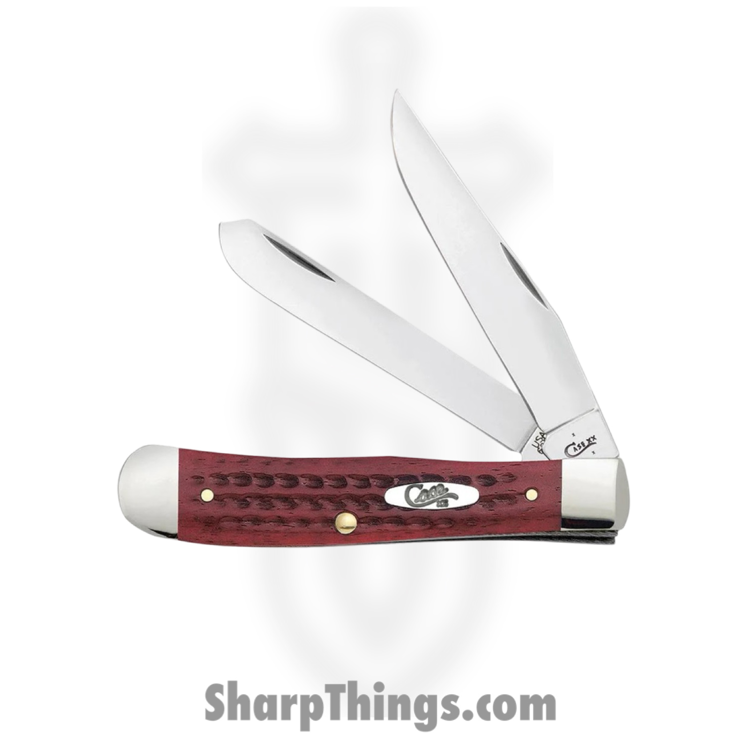 Case Cutlery - CA00783 - Trapper - Folding Knife - Tru-Sharp Stainless Polished Clip Spey - Corn Cob Jigged Old Bone - Red - Image 2