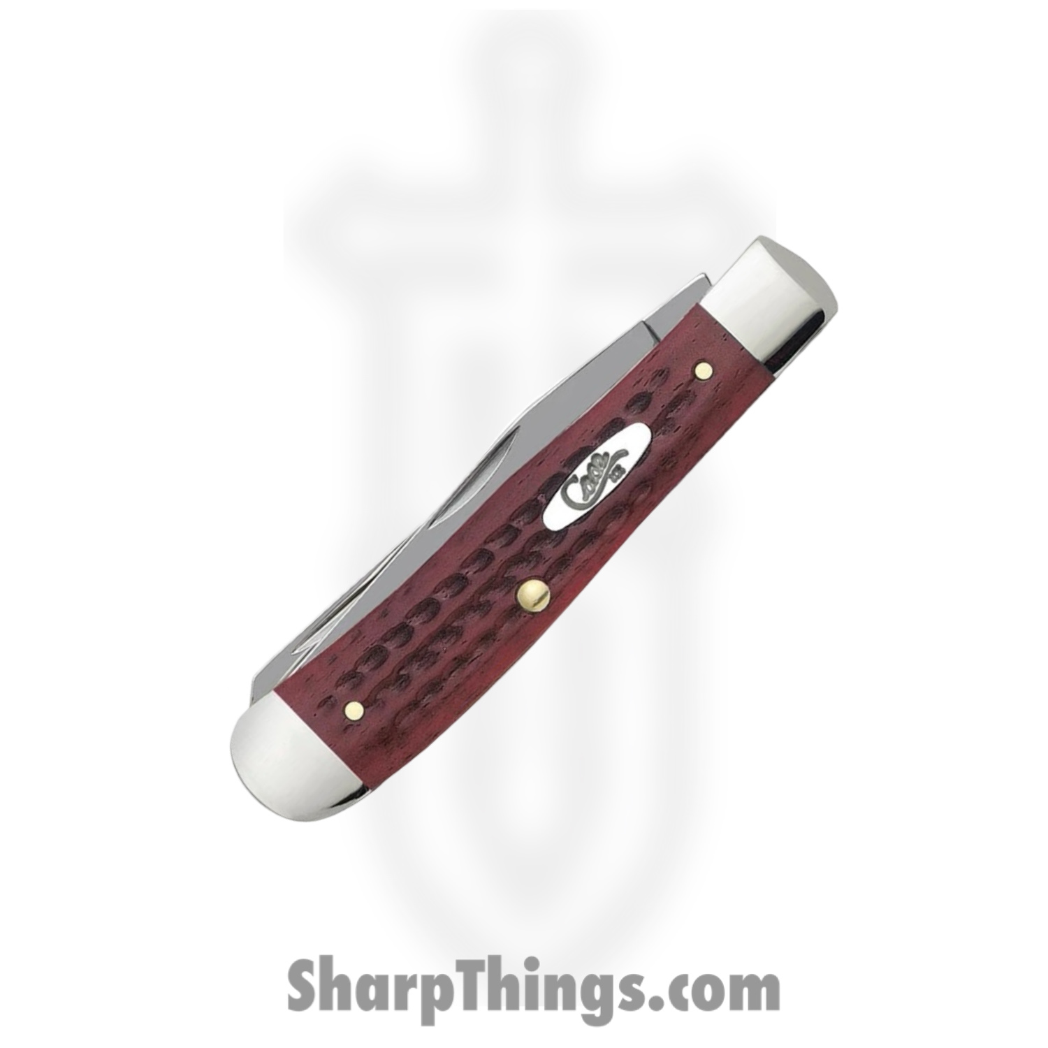 Case Cutlery - CA00783 - Trapper - Folding Knife - Tru-Sharp Stainless Polished Clip Spey - Corn Cob Jigged Old Bone - Red - Image 3