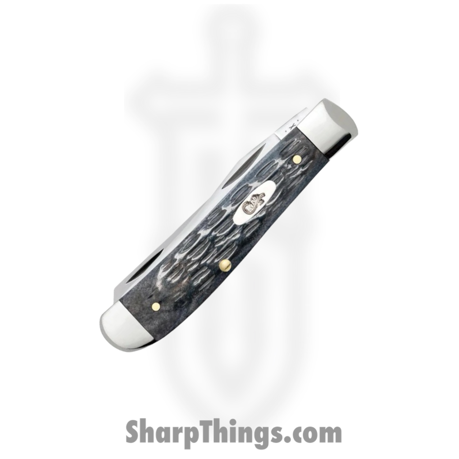 Case Cutlery - CA58414 - Mini Trapper - Folding Knife - Carbon Steel Polished Clip Spey - Crandall Jig Bone - Gray - Image 3