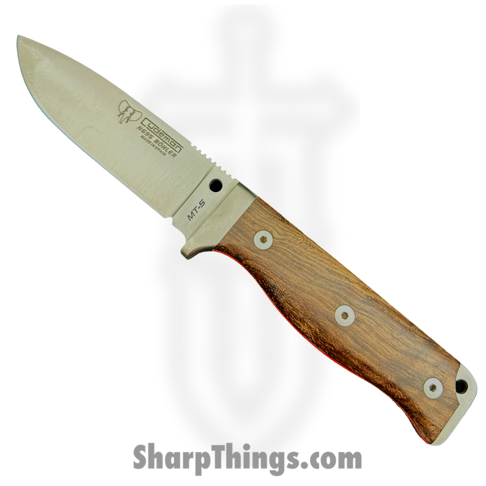 Cudeman - CUD120G - MT5 - Fixed Blade Knife - Bohler N695 Satin Drop Point - Wood - Brown - Image 2