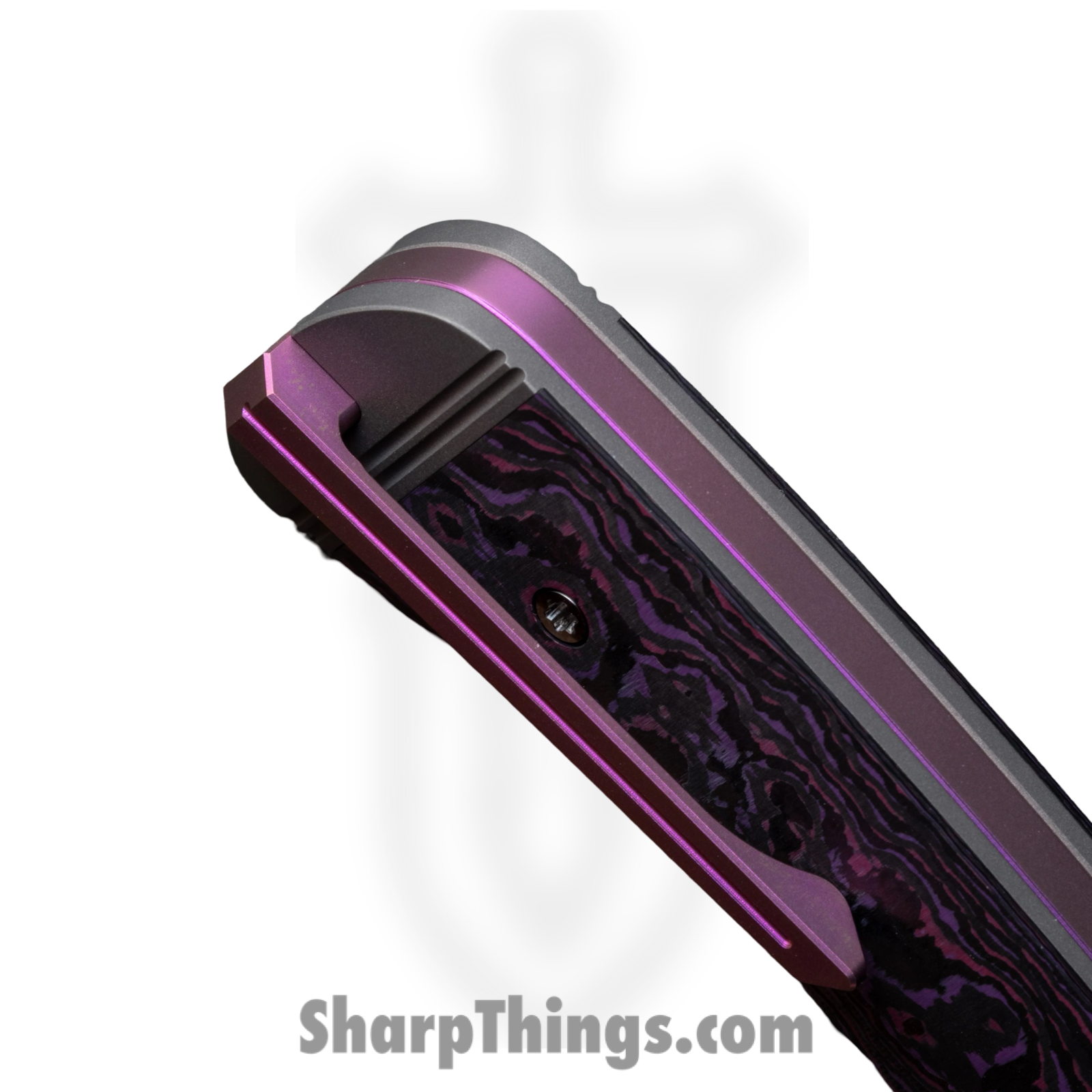 Jack Wolf Knives - DIAMO-01-FC-PUR-HAZ - Diamondback Jack - Folding Knife - S90V Satin Sheepsfoot - Fat Carbon - Purple Haze - Image 3