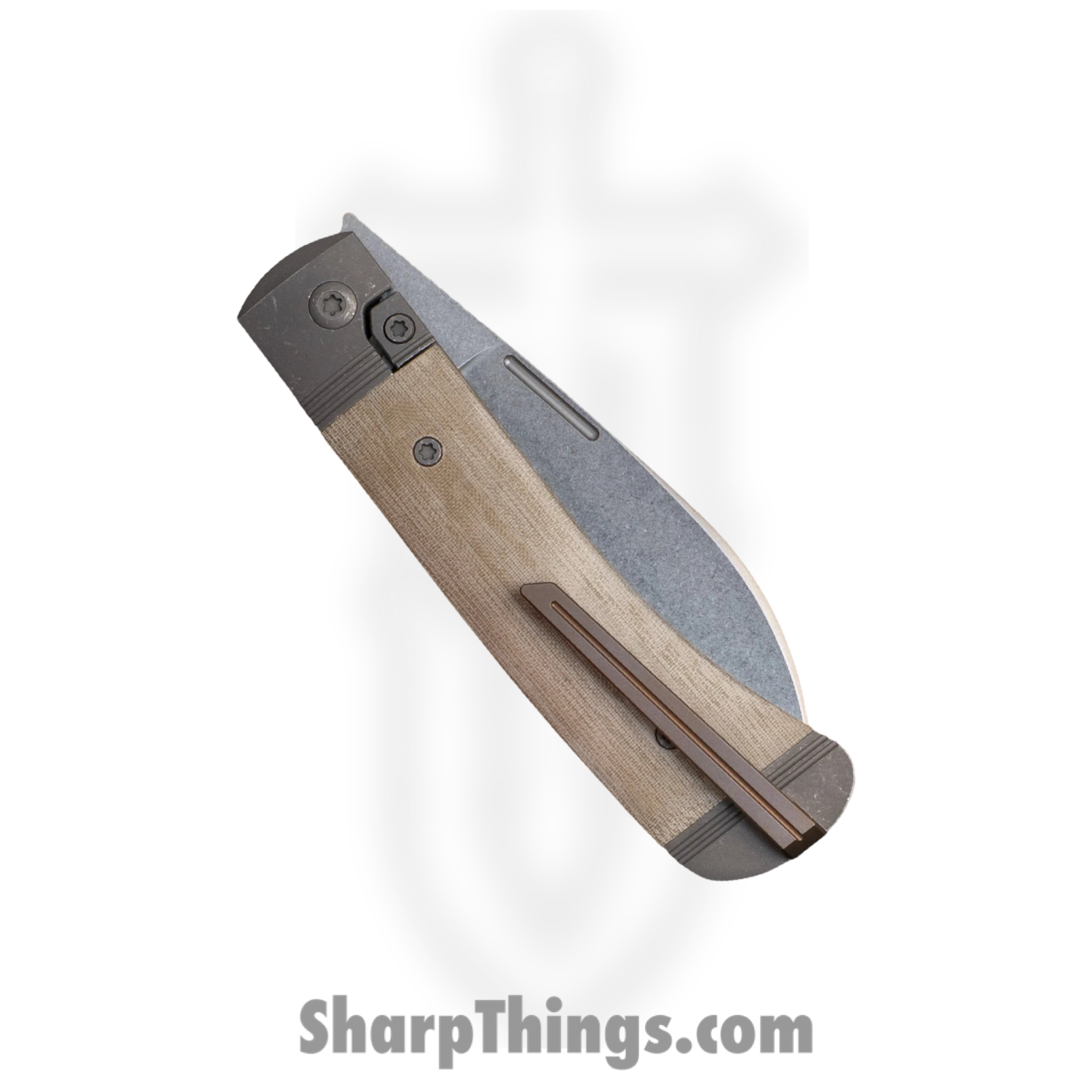 Jack Wolf Knives - DIAMO-01-LIN-MIC-GRN - Diamondback Jack - Folding Knife - S90V Stonewash Sheepsfoot - Linen Micarta - Green - Image 2