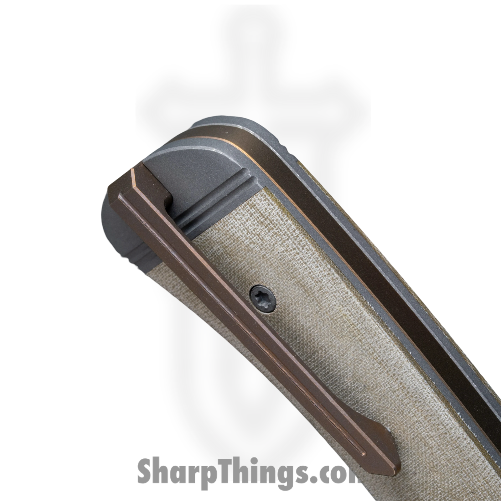 Jack Wolf Knives - DIAMO-01-LIN-MIC-GRN - Diamondback Jack - Folding Knife - S90V Stonewash Sheepsfoot - Linen Micarta - Green - Image 3