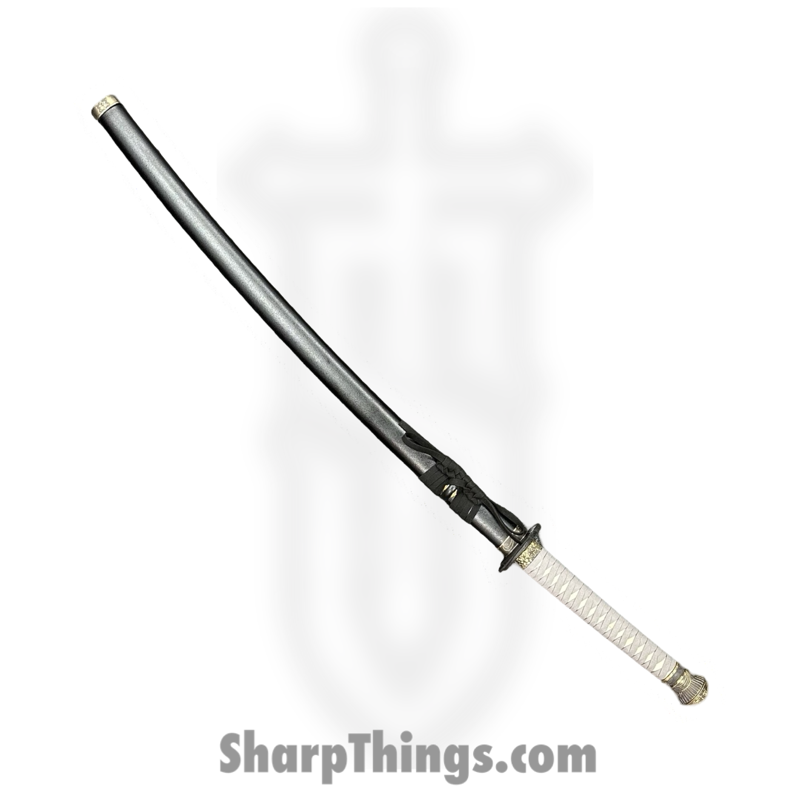 SBC - ELDEN0125 - Elden Ring - Fixed Blade Knife - T10 HC Polished Katana - Cord Wrapped - Gray - Image 3