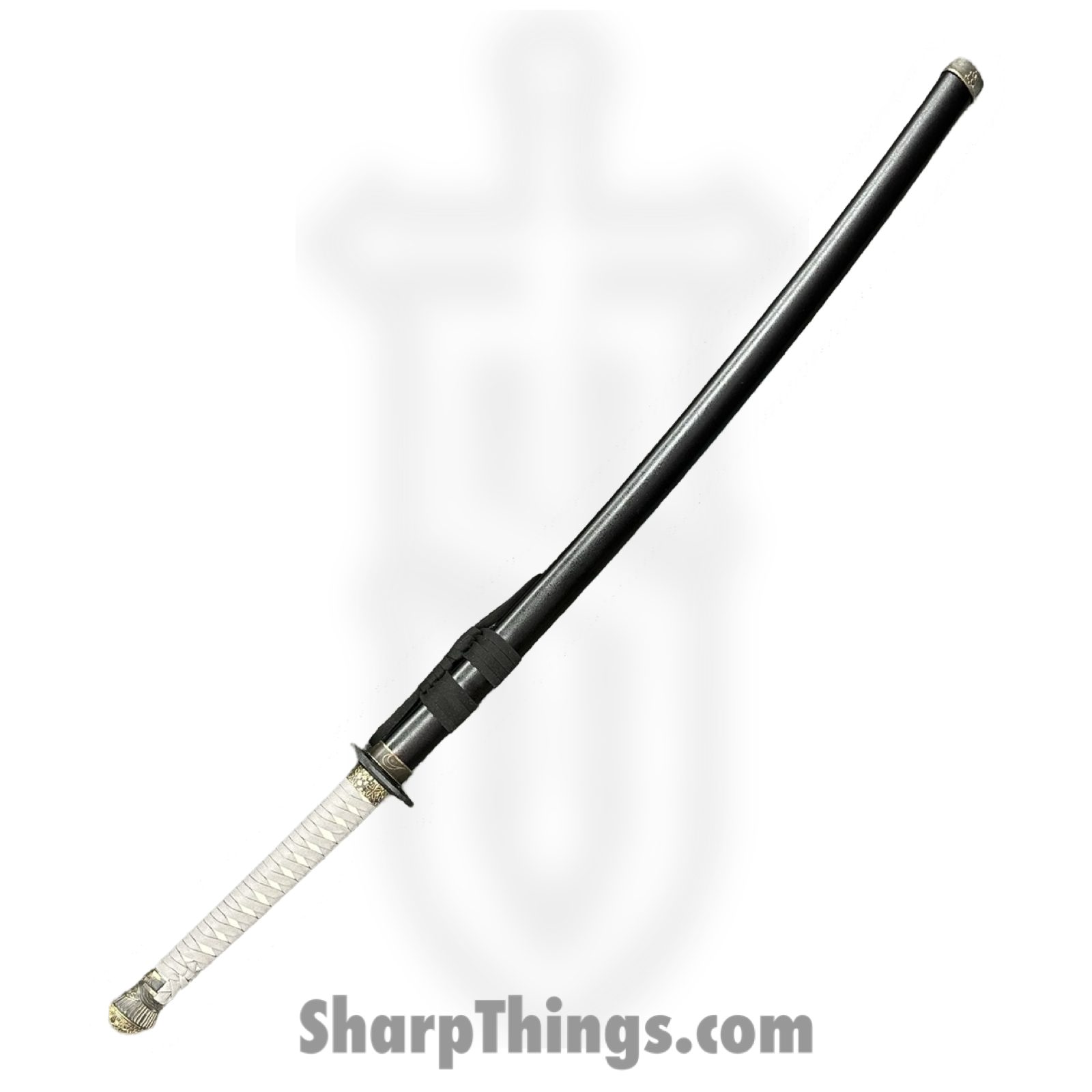 SBC - ELDEN0125 - Elden Ring - Fixed Blade Knife - T10 HC Polished Katana - Cord Wrapped - Gray - Image 4