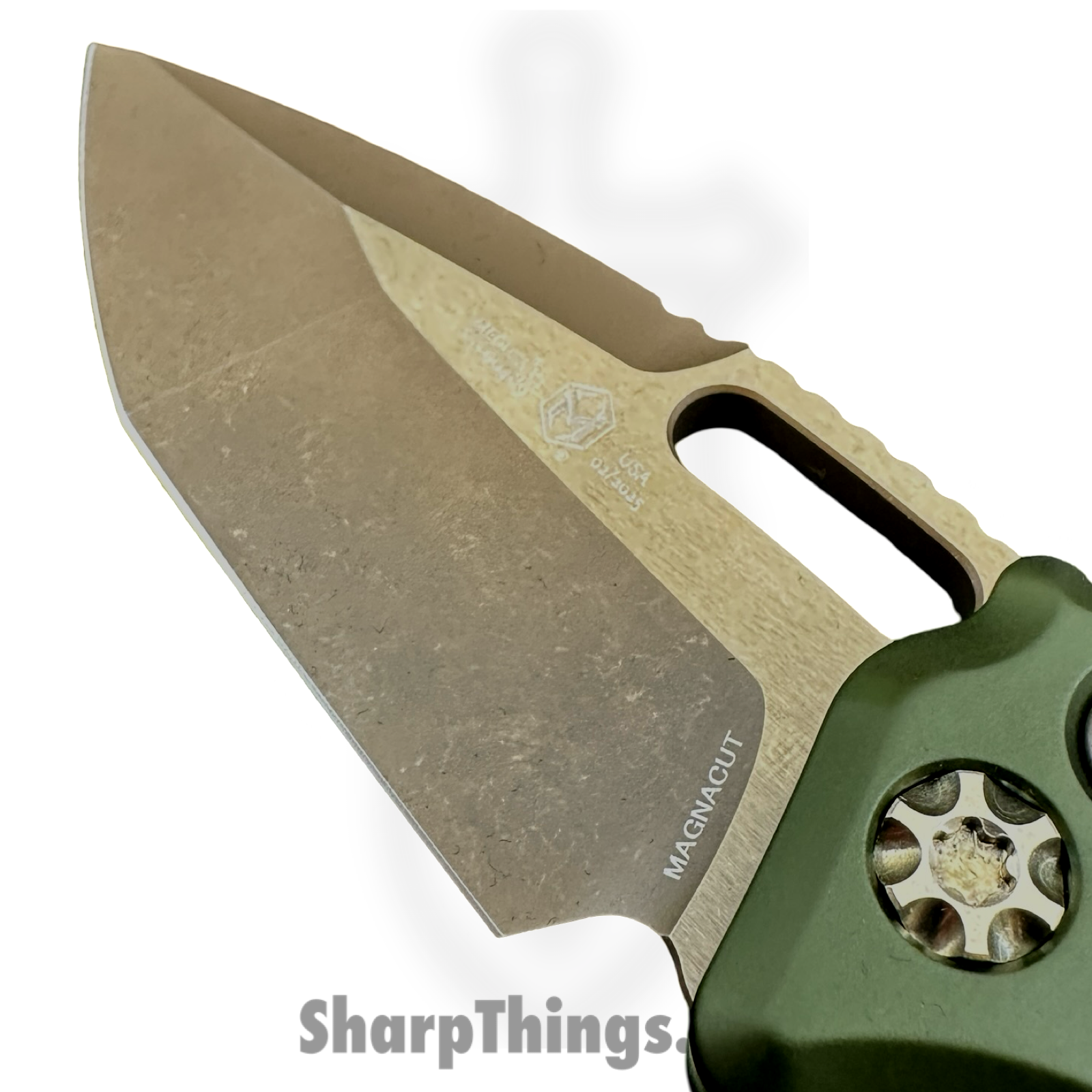 Heretic Knives - H011-7A-GRN - Medusa Auto - Automatic Knife - CPM MagnaCut Coated Tanto - Aluminum - OD Green - Image 4