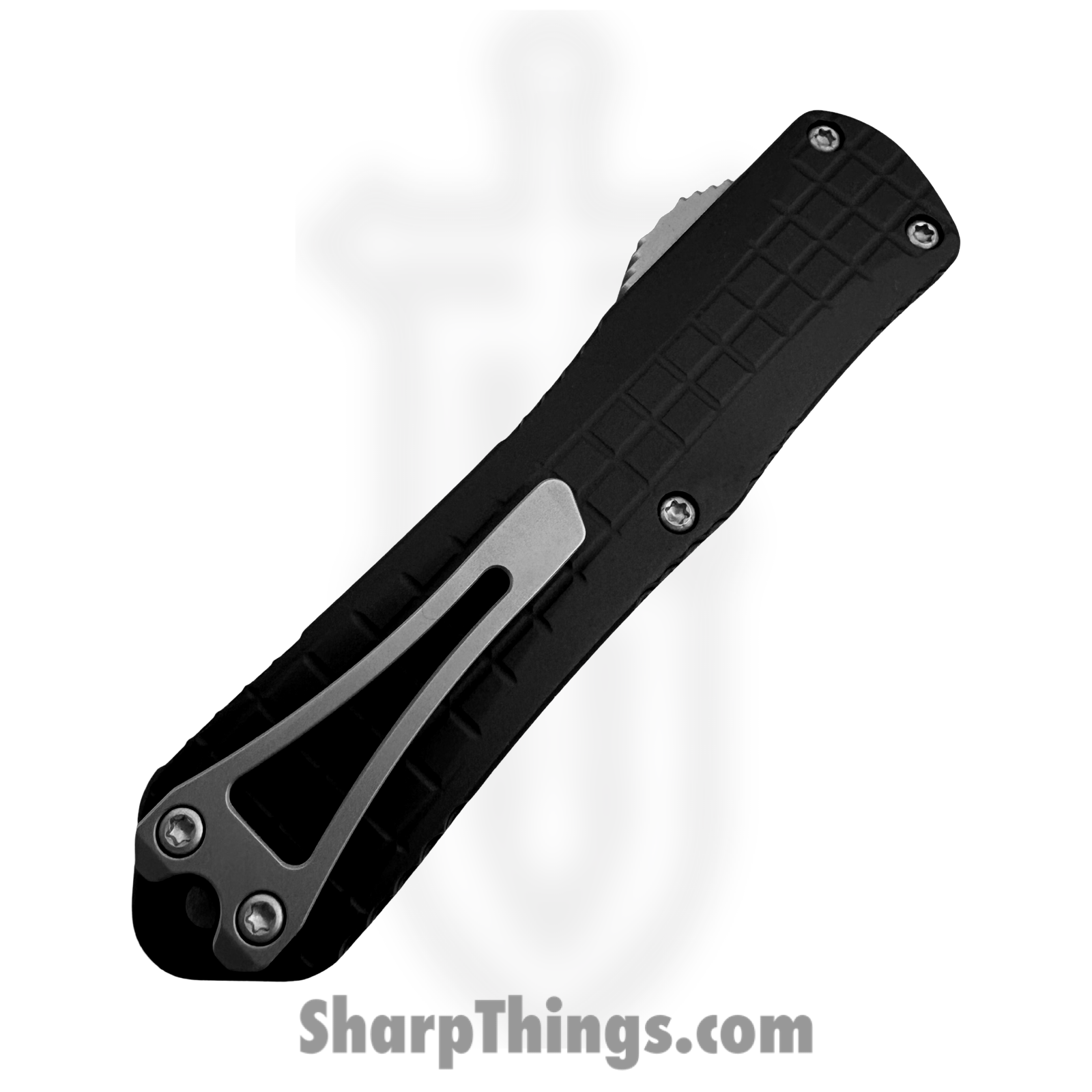 Heretic Knives - H028F-2A - Manticore E - OTF Auto - CPM MagnaCut Stonewash Dagger - Aluminum - Black - Image 4