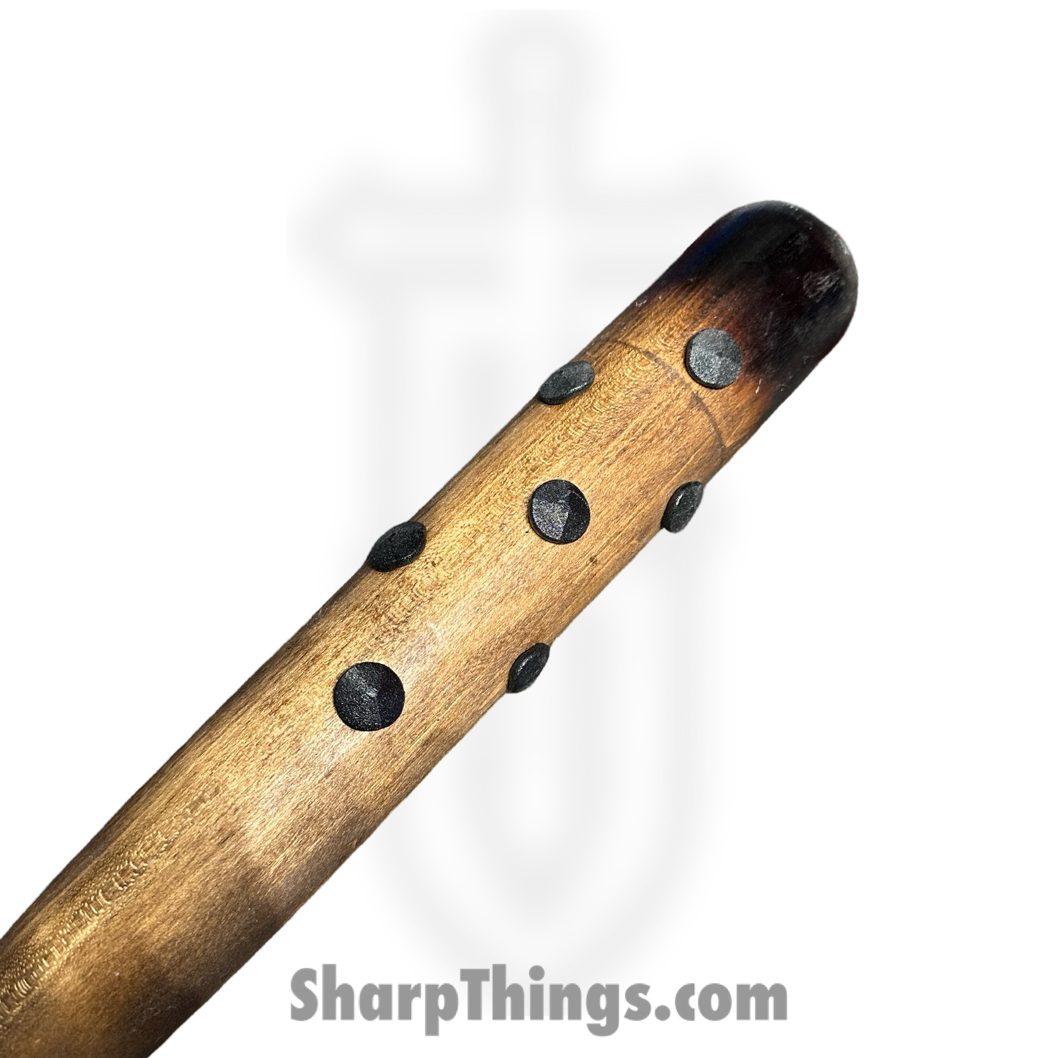 Heavy Barrel Designs - HBD-bat-4 - Studded Bat - Leather Cord Wrapped Grip - Brown Red - Image 3