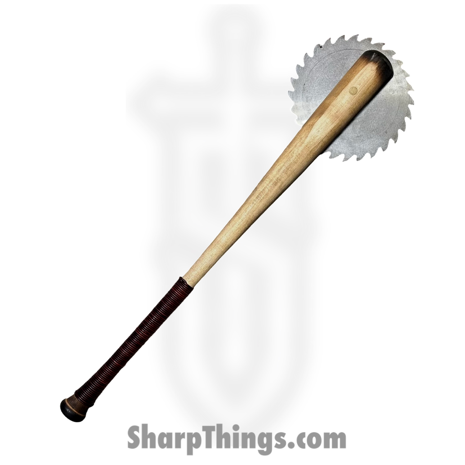 Heavy Barrel Designs - HBD-bat-6 - Saw Bat - Leather Cord Wrapped - Brown Red - Image 2
