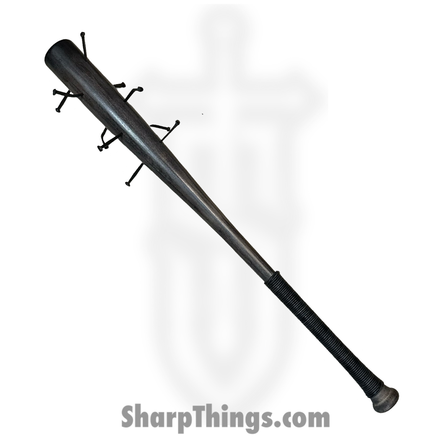 Heavy Barrel Designs - HBD-bat-7 - Nail Bat - Leather Cord Wrapped - Red and Black