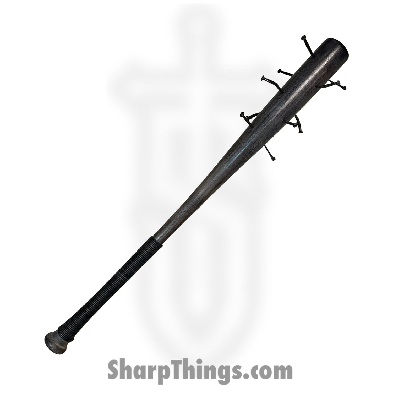 Heavy Barrel Designs - HBD-bat-7 - Nail Bat - Leather Cord Wrapped - Red and Black - Image 2