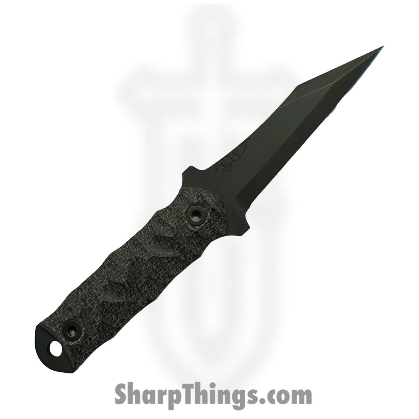 Half Face Blades - HFBCDNBKMI06 - Combat Dirt Nap - Fixed Blade Knife - S45VN Armor Black Cerakote Reverse Tanto - Burlap Micarta Chaos Grip - Black - Image 2