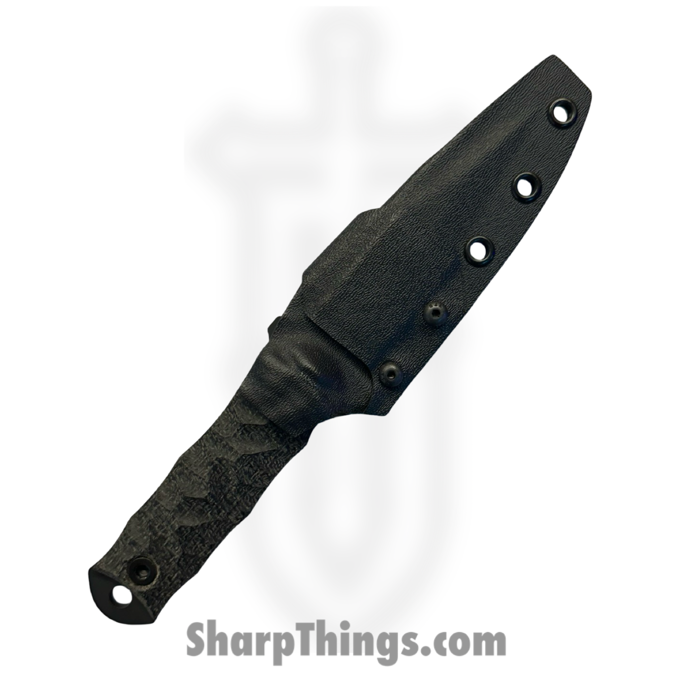 Half Face Blades - HFBCDNBKMI06 - Combat Dirt Nap - Fixed Blade Knife - S45VN Armor Black Cerakote Reverse Tanto - Burlap Micarta Chaos Grip - Black - Image 3