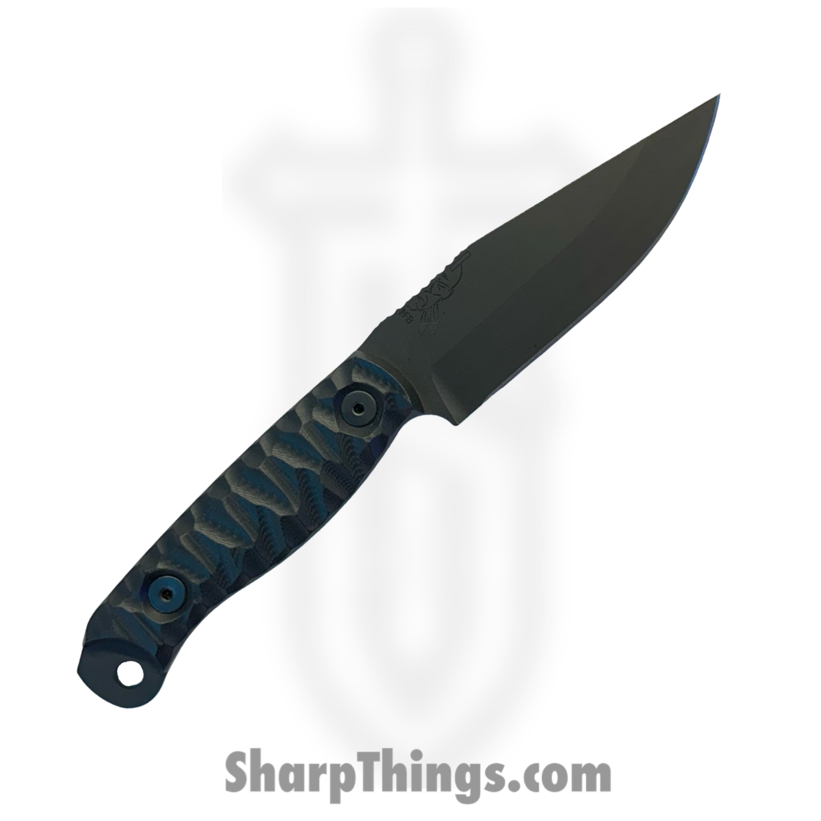 Half Face Blades - HFBCROBKG107 - Crow Scalper - Fixed Blade Knife - S45VN Armor Black Cerakote Drop Point - G10 Chaos Grip - Black - Image 2