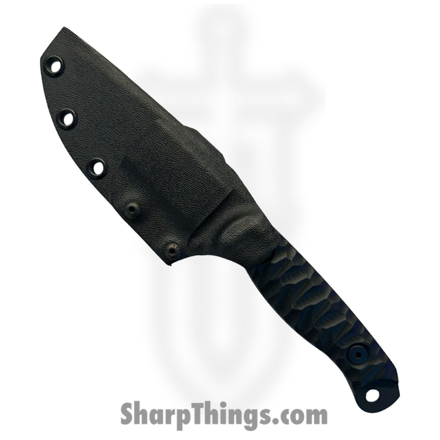 Half Face Blades - HFBCROBKG107 - Crow Scalper - Fixed Blade Knife - S45VN Armor Black Cerakote Drop Point - G10 Chaos Grip - Black - Image 3