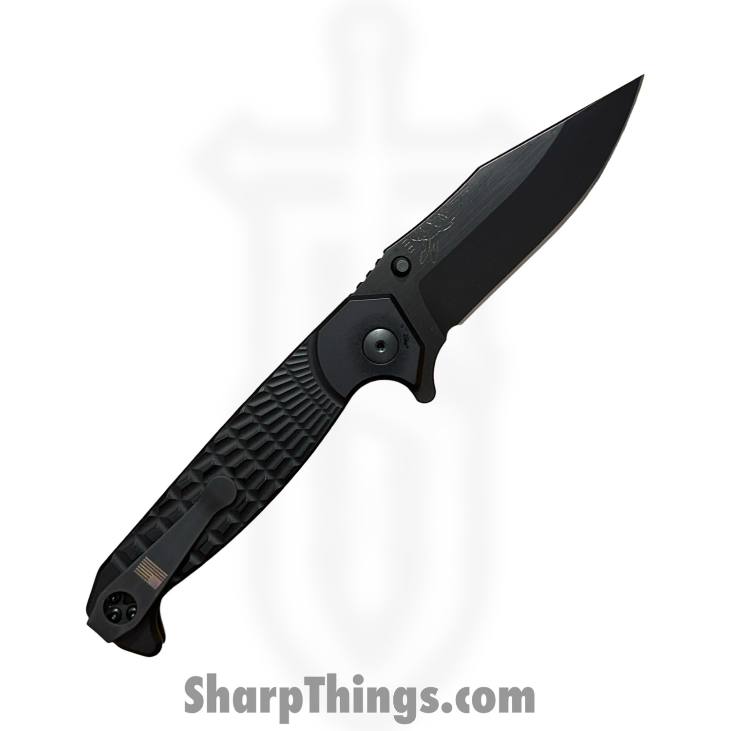 Half Face Blades - HFBCROFOLBK - Crow Folder - Folding Knife - CPM S45VN Coated Clip Point - 7075-T6 Aluminum - Black - Image 2