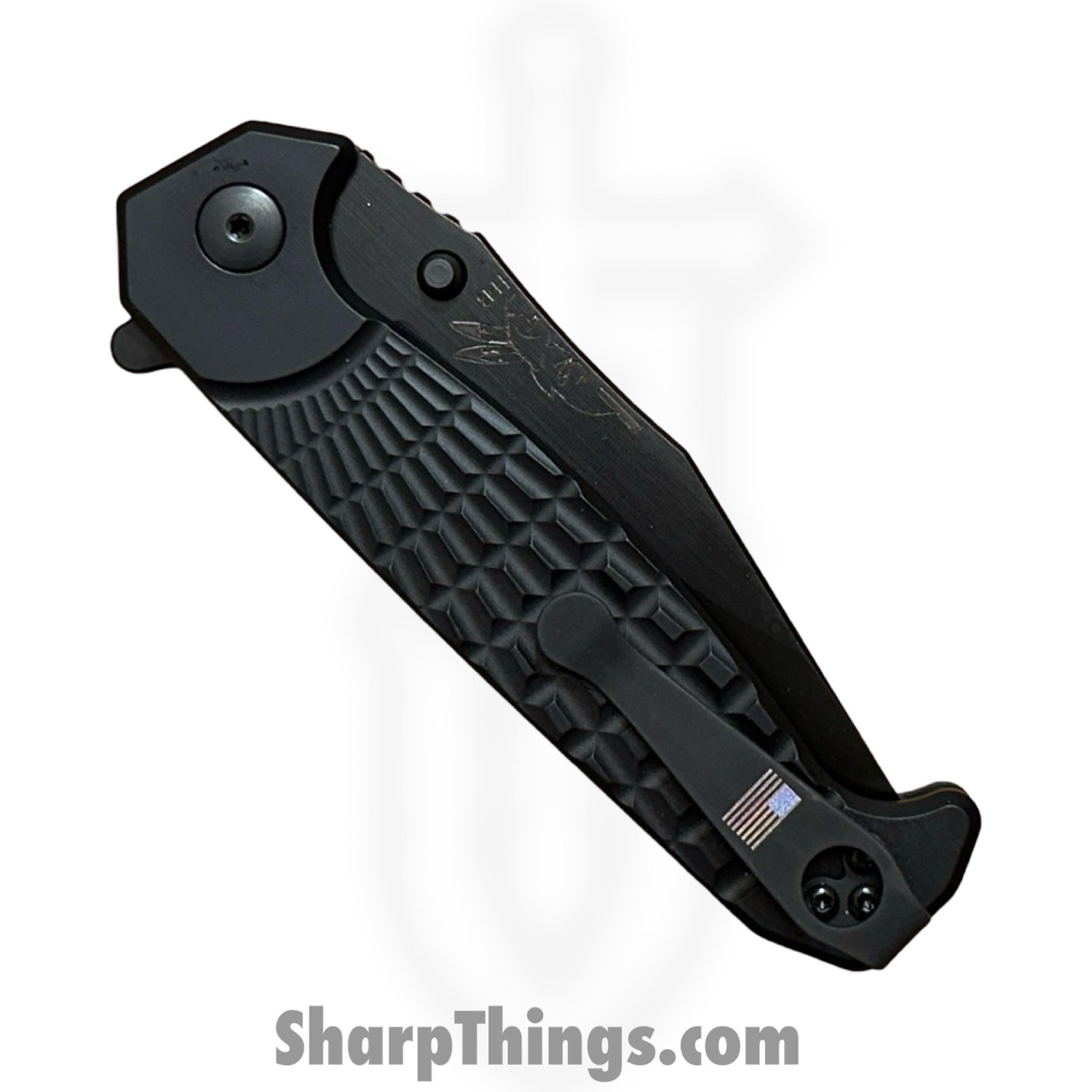 Half Face Blades - HFBCROFOLBK - Crow Folder - Folding Knife - CPM S45VN Coated Clip Point - 7075-T6 Aluminum - Black - Image 4