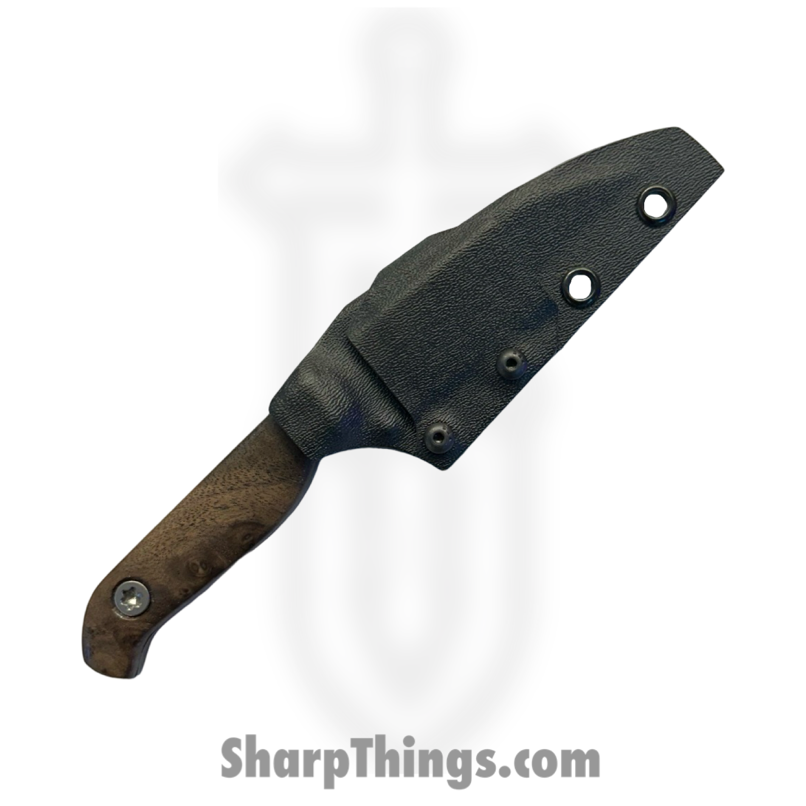 Half Face Blades - HFBGULBKWN09 - Gula Gula - Fixed Blade Knife - S45VN Acid Etched Wharncliffe - Black Walnut - Black Brown - Image 3