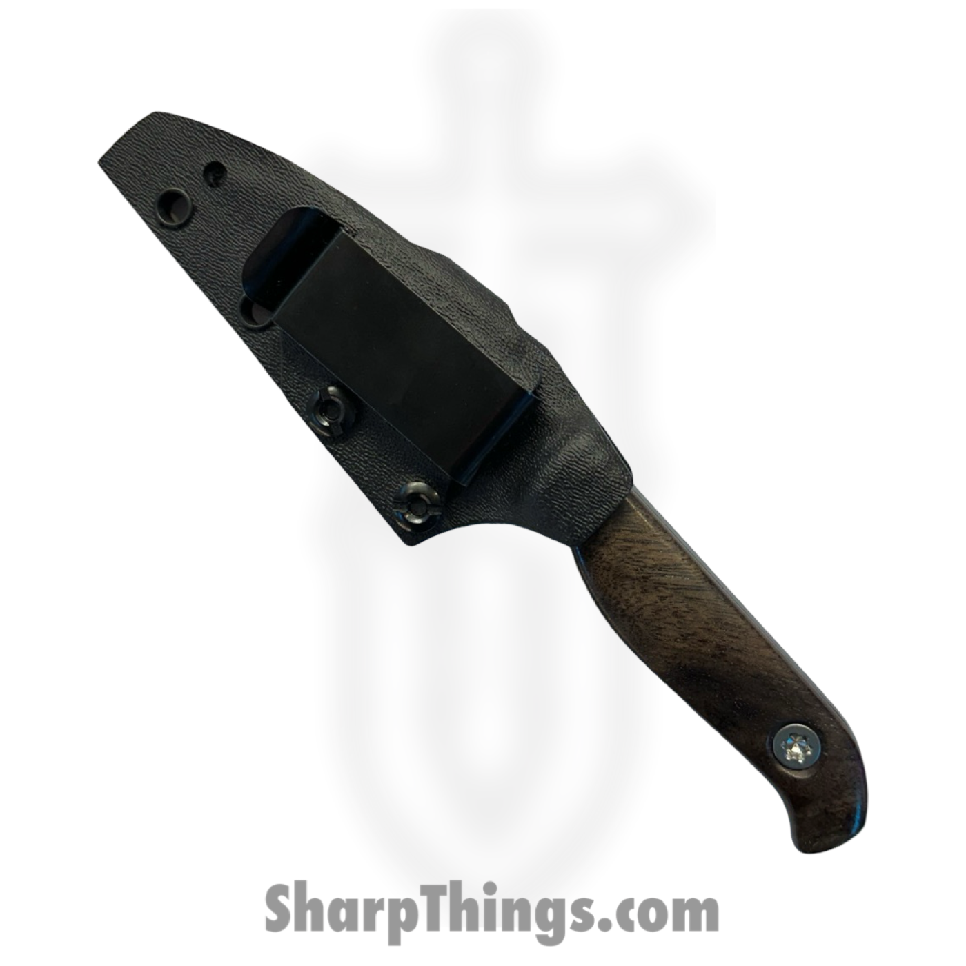 Half Face Blades - HFBGULBKWN09 - Gula Gula - Fixed Blade Knife - S45VN Acid Etched Wharncliffe - Black Walnut - Black Brown - Image 4