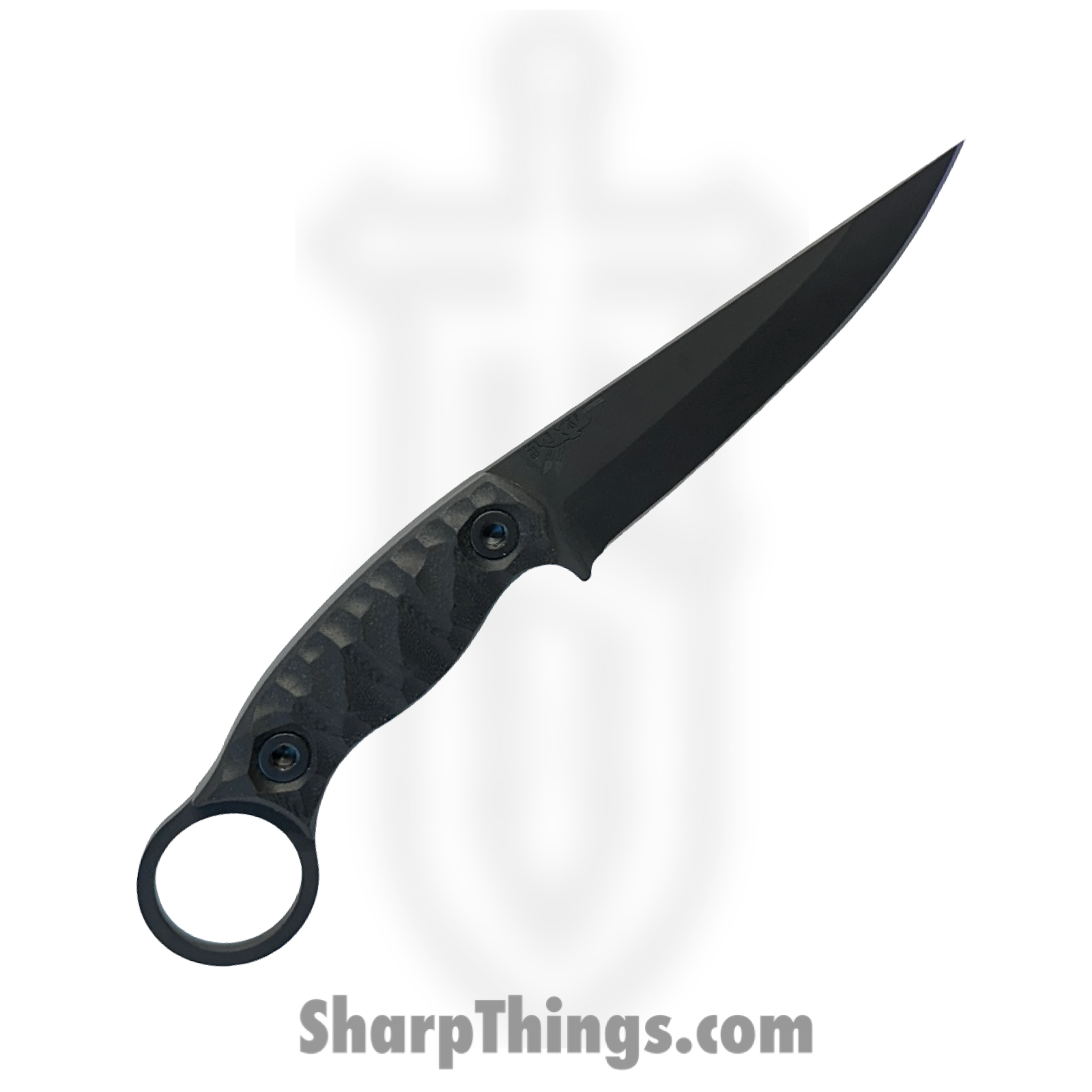 Half Face Blades - HFBOSOBKG110 - Osoraku 4" - Fixed Blade Knife - S45VN Armor Black Cerakote Spear Point - G10 Chaos Grip - Black - Image 2