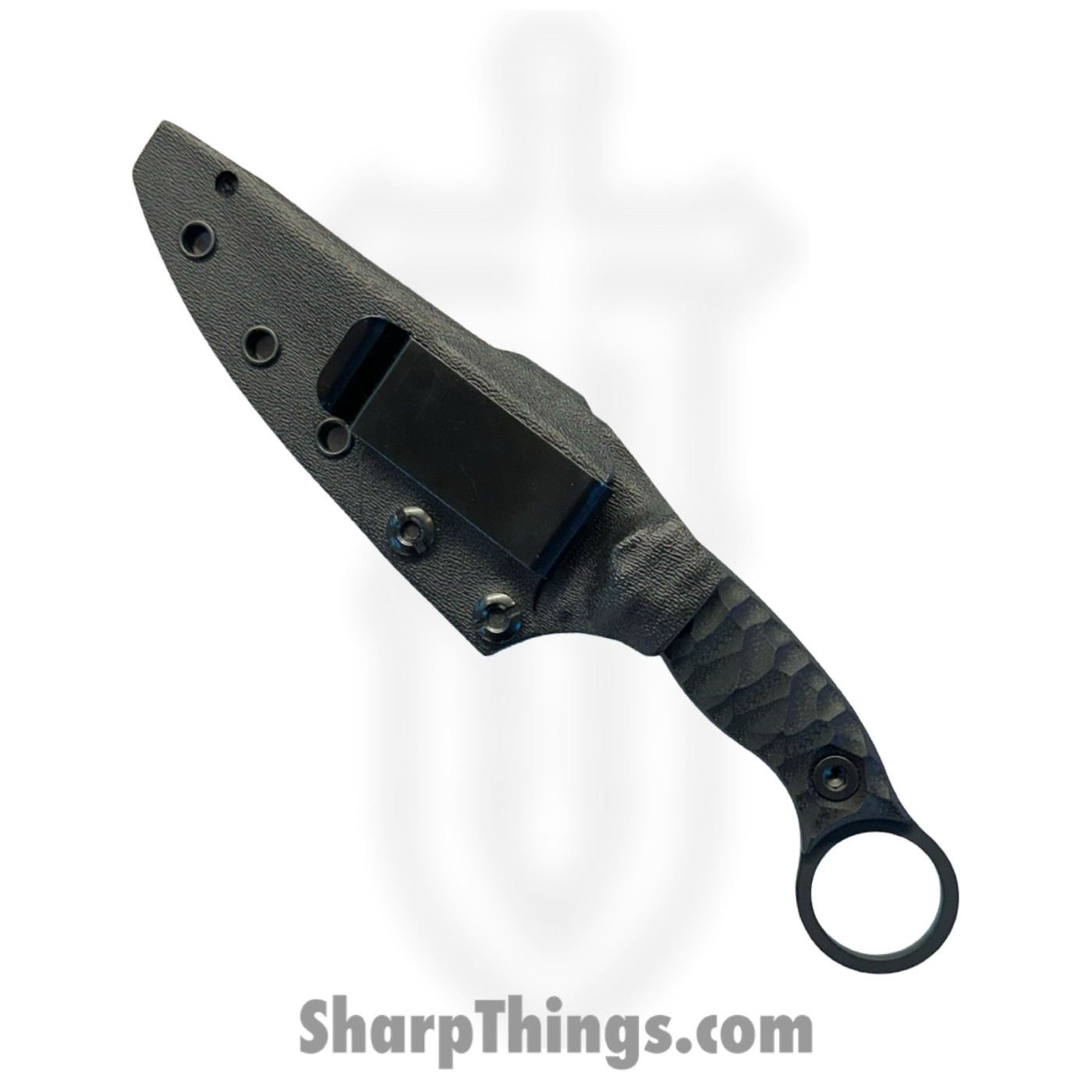 Half Face Blades - HFBOSOBKG110 - Osoraku 4" - Fixed Blade Knife - S45VN Armor Black Cerakote Spear Point - G10 Chaos Grip - Black - Image 4