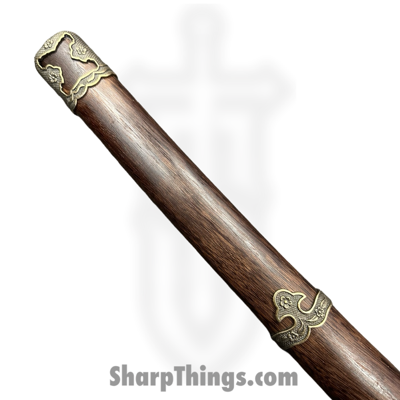 SBC - HIDEY0125 - Hideyoshi - Fixed Blade Knife - Damascus Polished Tachi - Rosewood Leather Wrapped - Black - Image 6