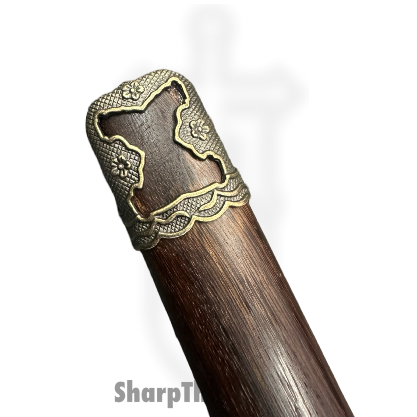 SBC - HIDEY0125 - Hideyoshi - Fixed Blade Knife - Damascus Polished Tachi - Rosewood Leather Wrapped - Black - Image 8