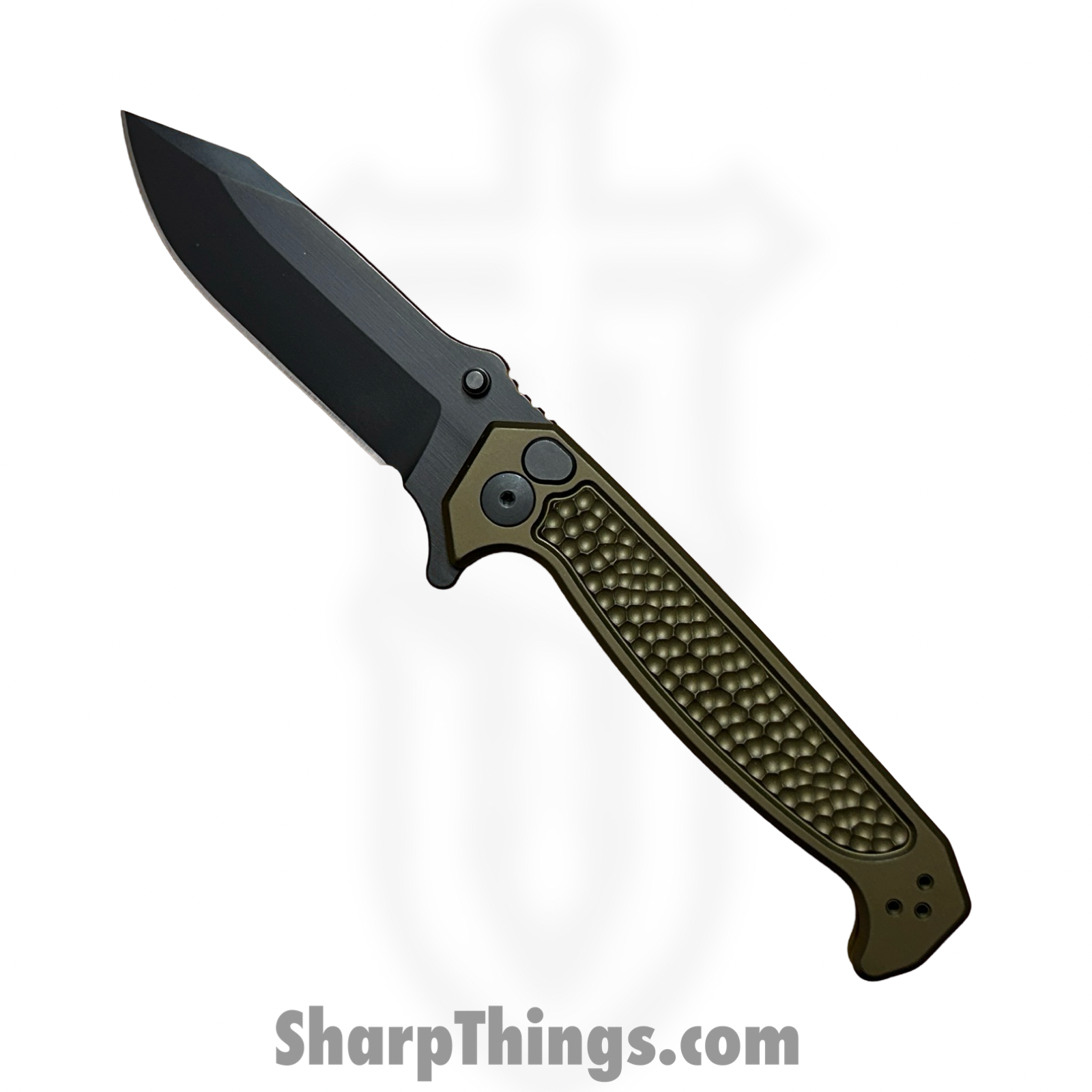 Half Face Blades - HFBDISFOGRN - Disaster Folder - Folding Knife - CPM S45VN Coated Clip Point - 7075-T6 Aluminum - Green