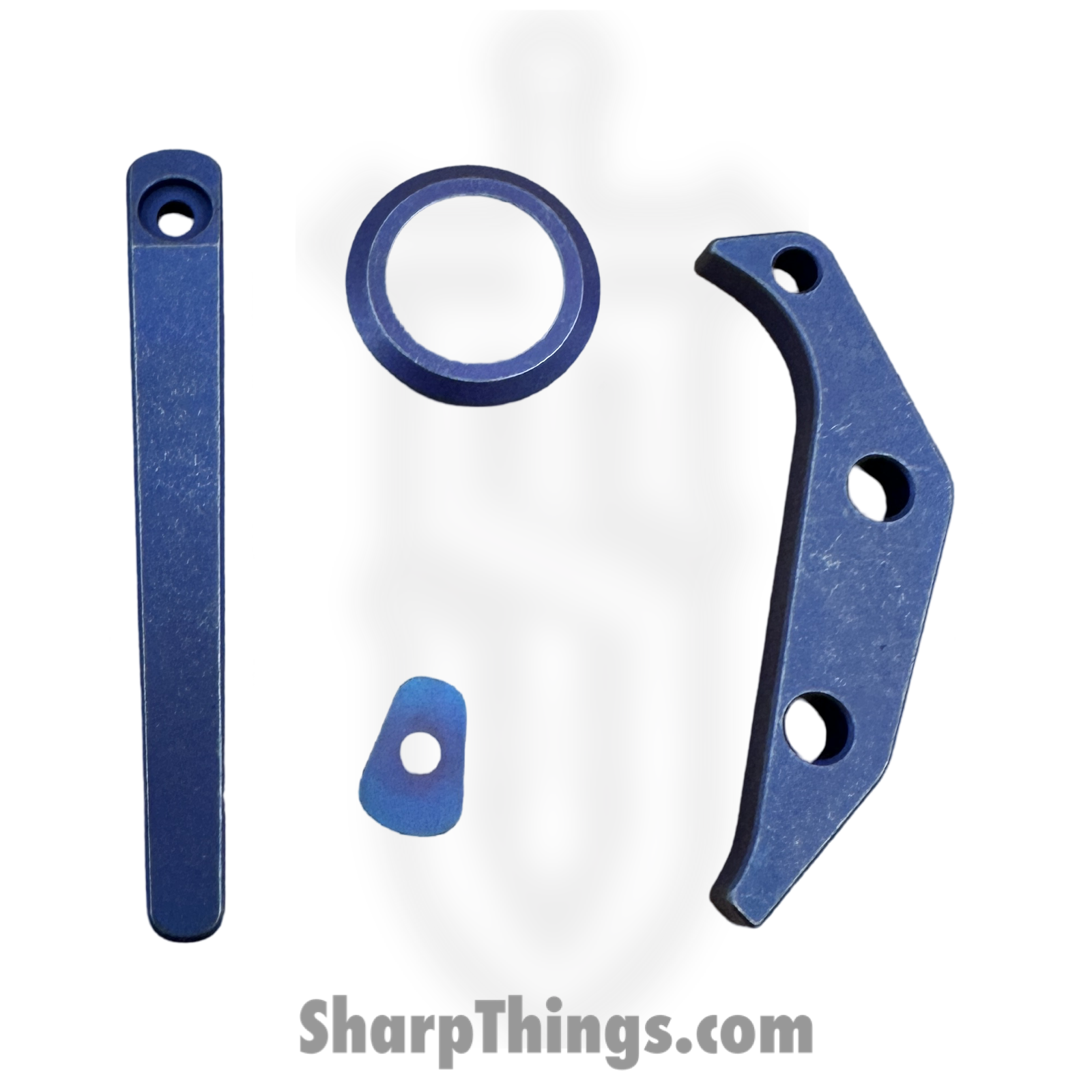 Aurora Knife and Tool - AK-TRUF-AC-SWBL - Truffels Accent Set - Backspacer Pivot Colar Pocket Clip and Clip Filler - Titanium - Stonewash Blue