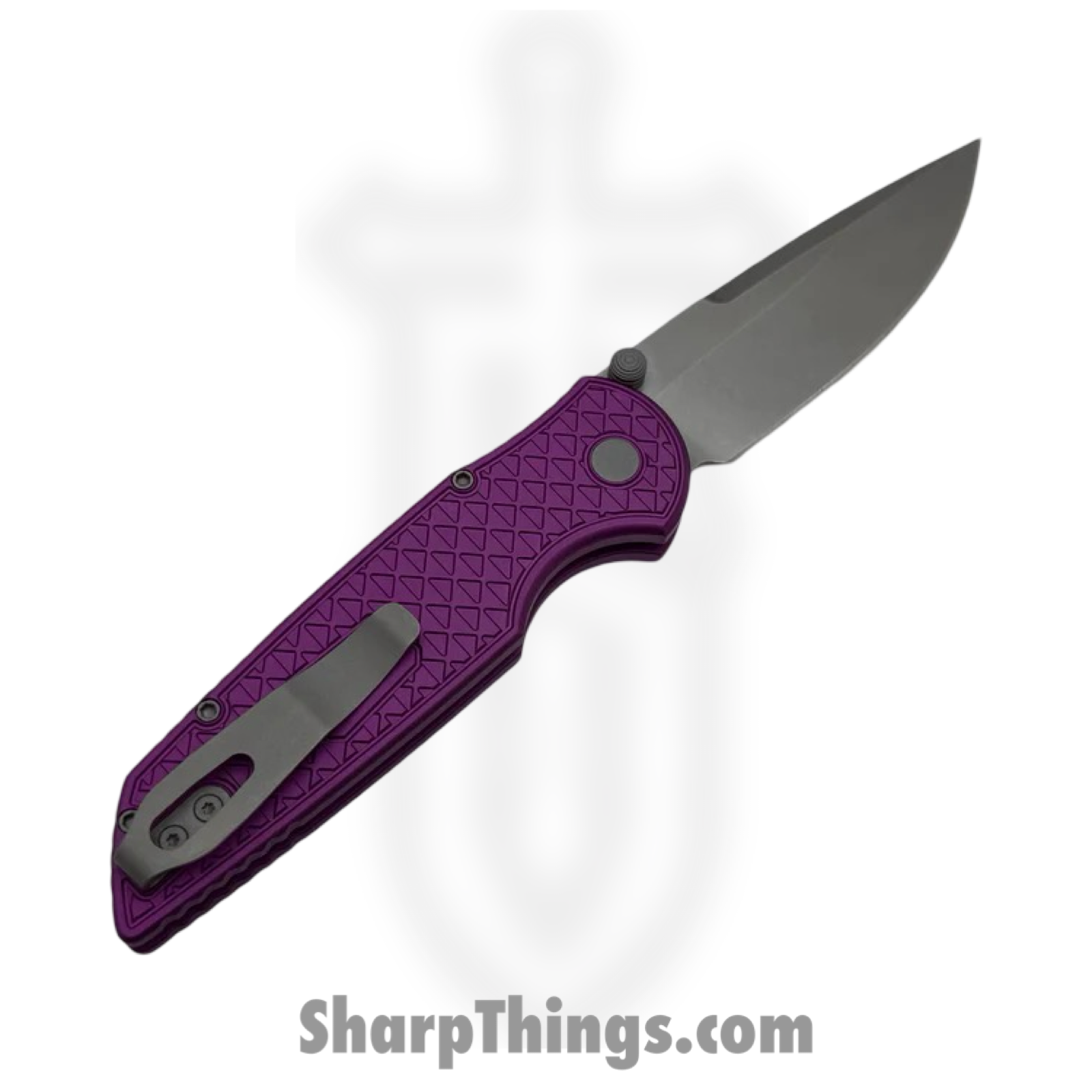 ProTech - INT105-Purple - TR-3 Integrity - Folding Knife - S35VN Stonewash Drop Point - Aluminum - Purple - Image 2