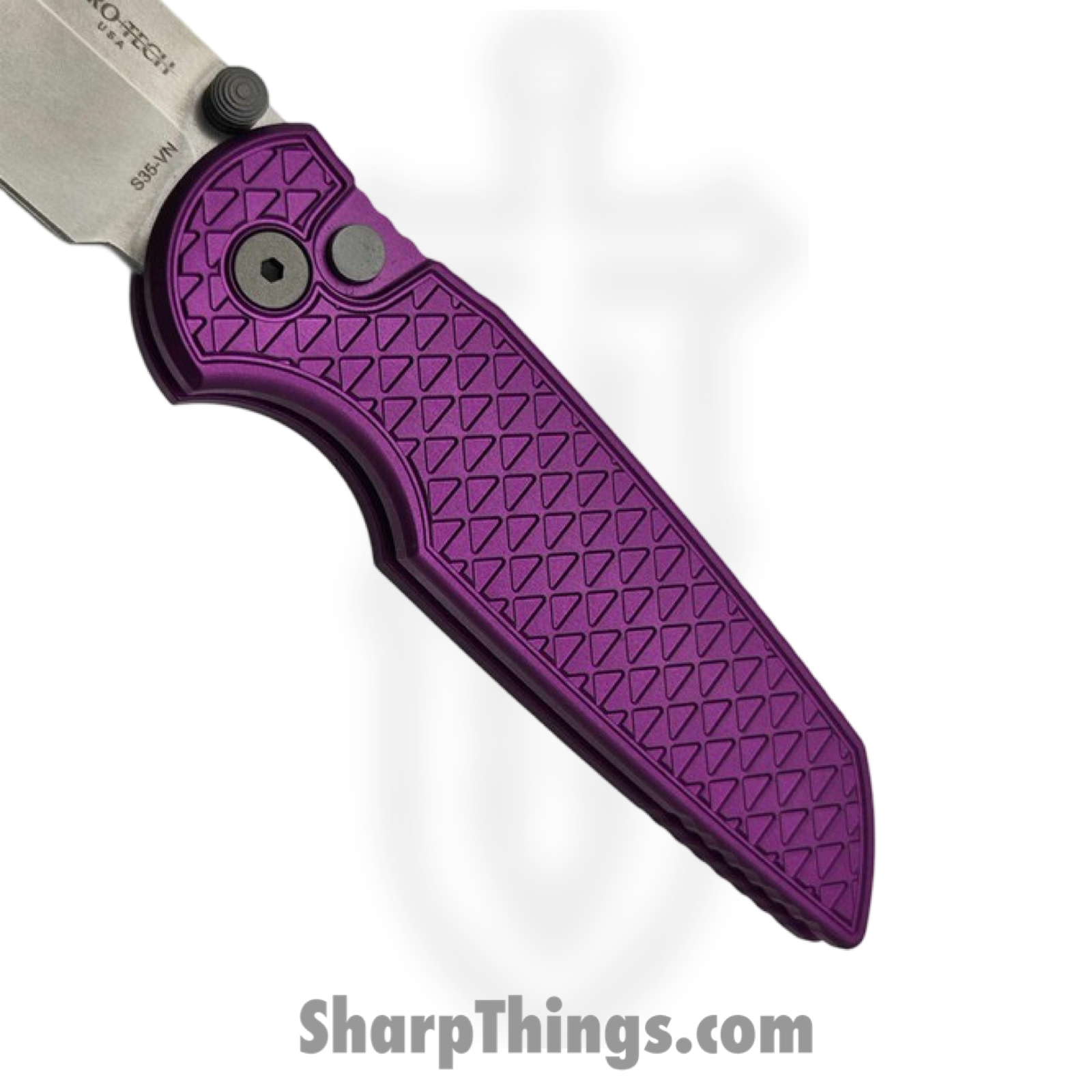 ProTech - INT105-Purple - TR-3 Integrity - Folding Knife - S35VN Stonewash Drop Point - Aluminum - Purple - Image 5