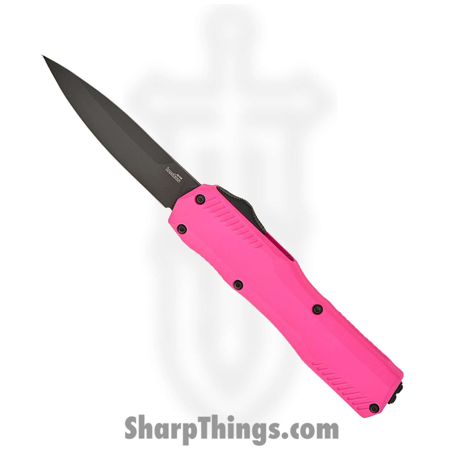 Kershaw - KS9000PKBLK - Livewire - OTF Auto - CPM MagnaCut Coated Dagger - Aluminum - Pink