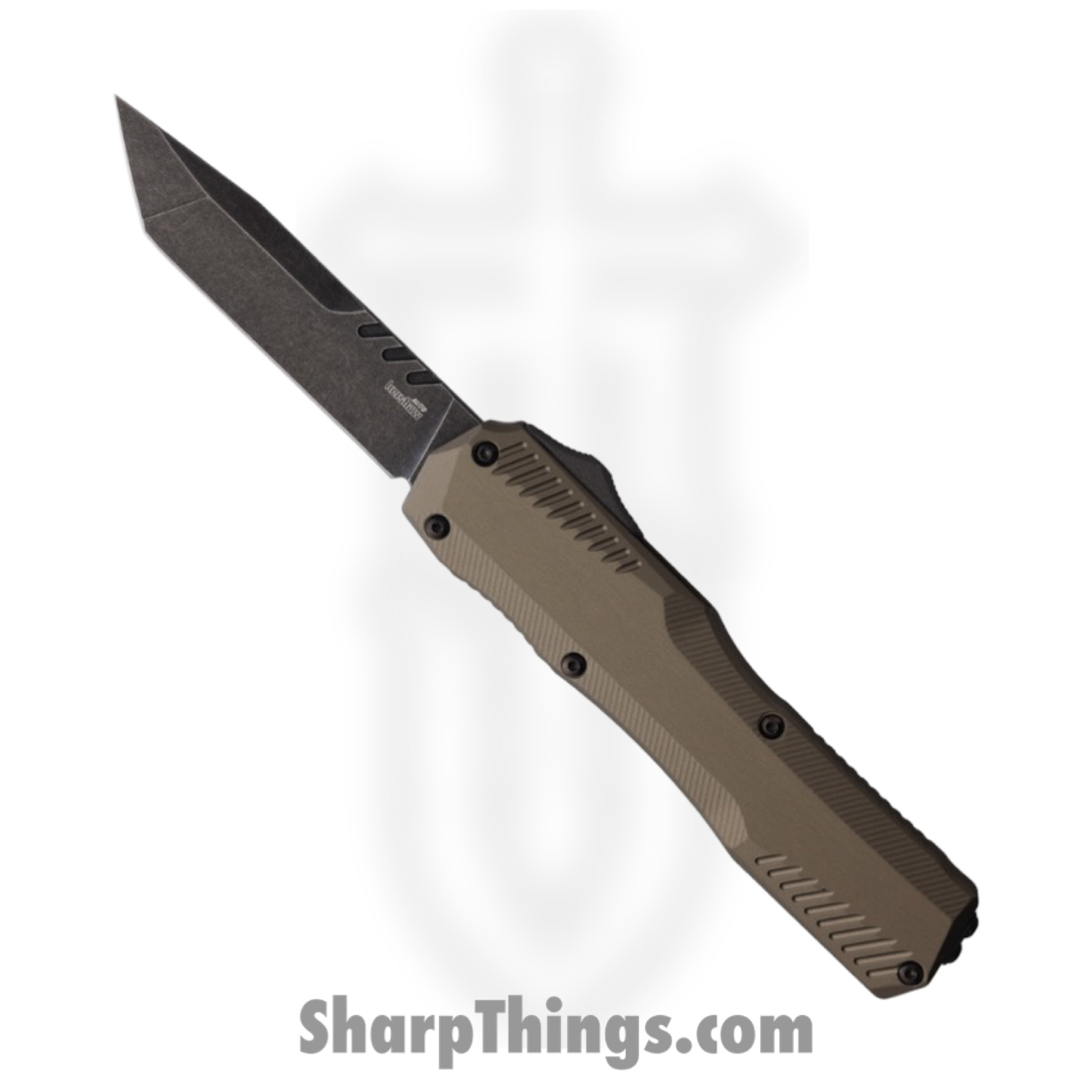 Kershaw - KS9000TFDEBW - Livewire - OTF Auto - CPM MagnaCut Coated Tanto - Aluminum - Tan