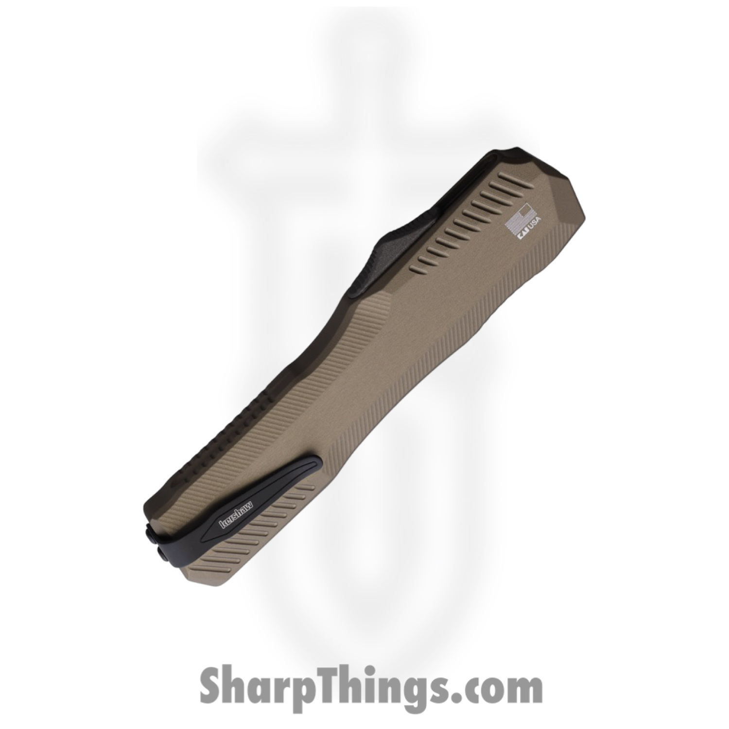 Kershaw - KS9000TFDEBW - Livewire - OTF Auto - CPM MagnaCut Coated Tanto - Aluminum - Tan - Image 2