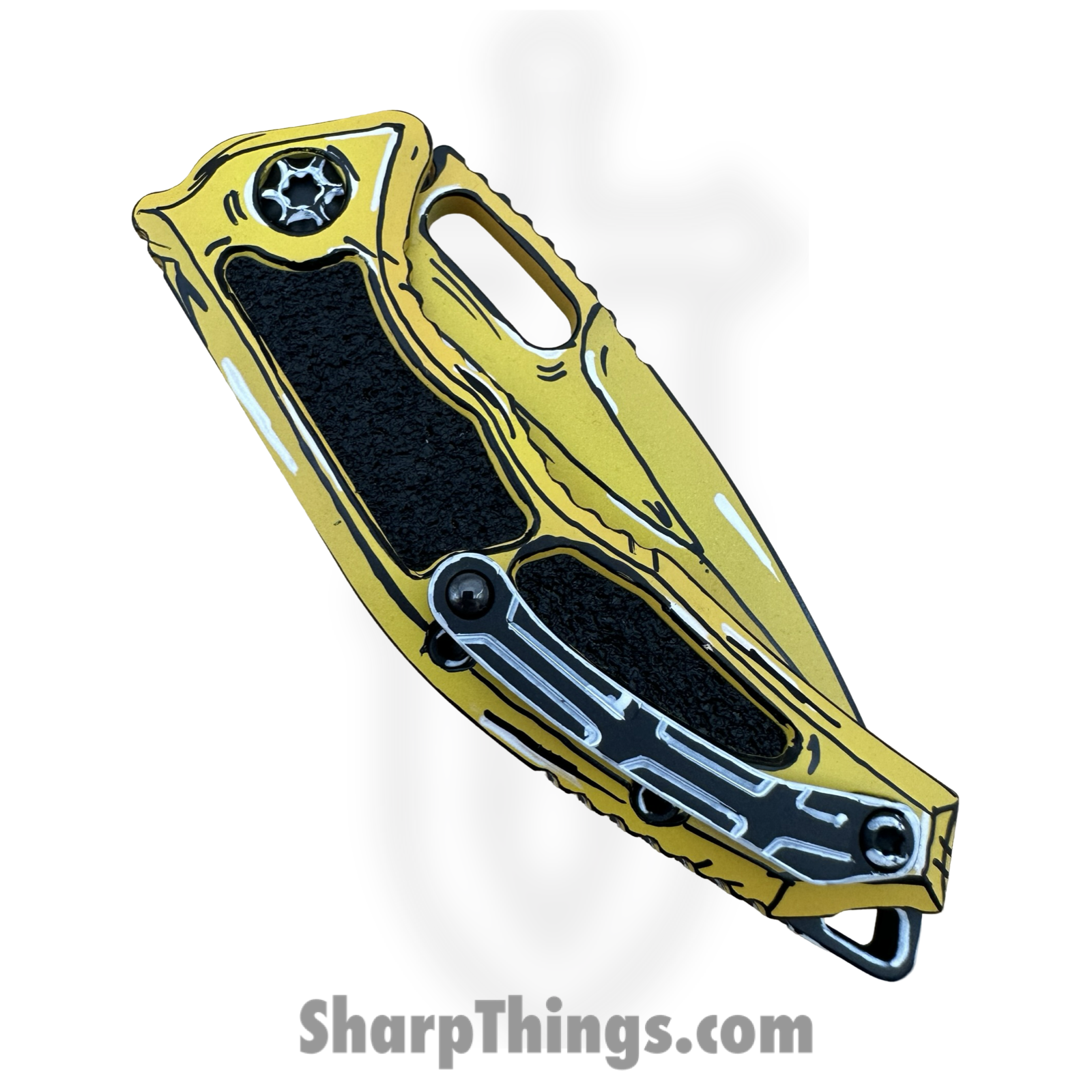 Heretic Knives - H012-CS-YW - Cel Shaded Medusa - Automatic Knife - CPM MagnaCut Coated Recurve - Aluminum - Yellow - Image 4