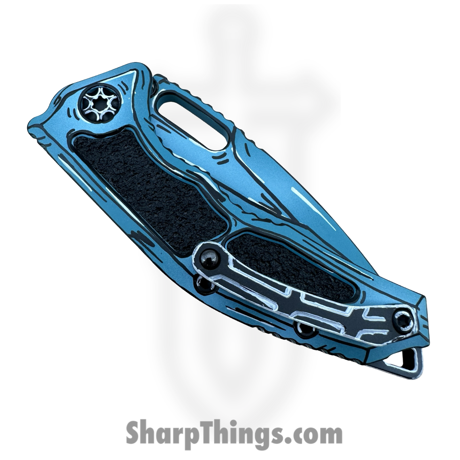 Heretic Knives - H012-CS-TQ - Cel Shaded Medusa - Automatic Knife - CPM MagnaCut Coated Recurve - Aluminum - Turquoise - Image 3
