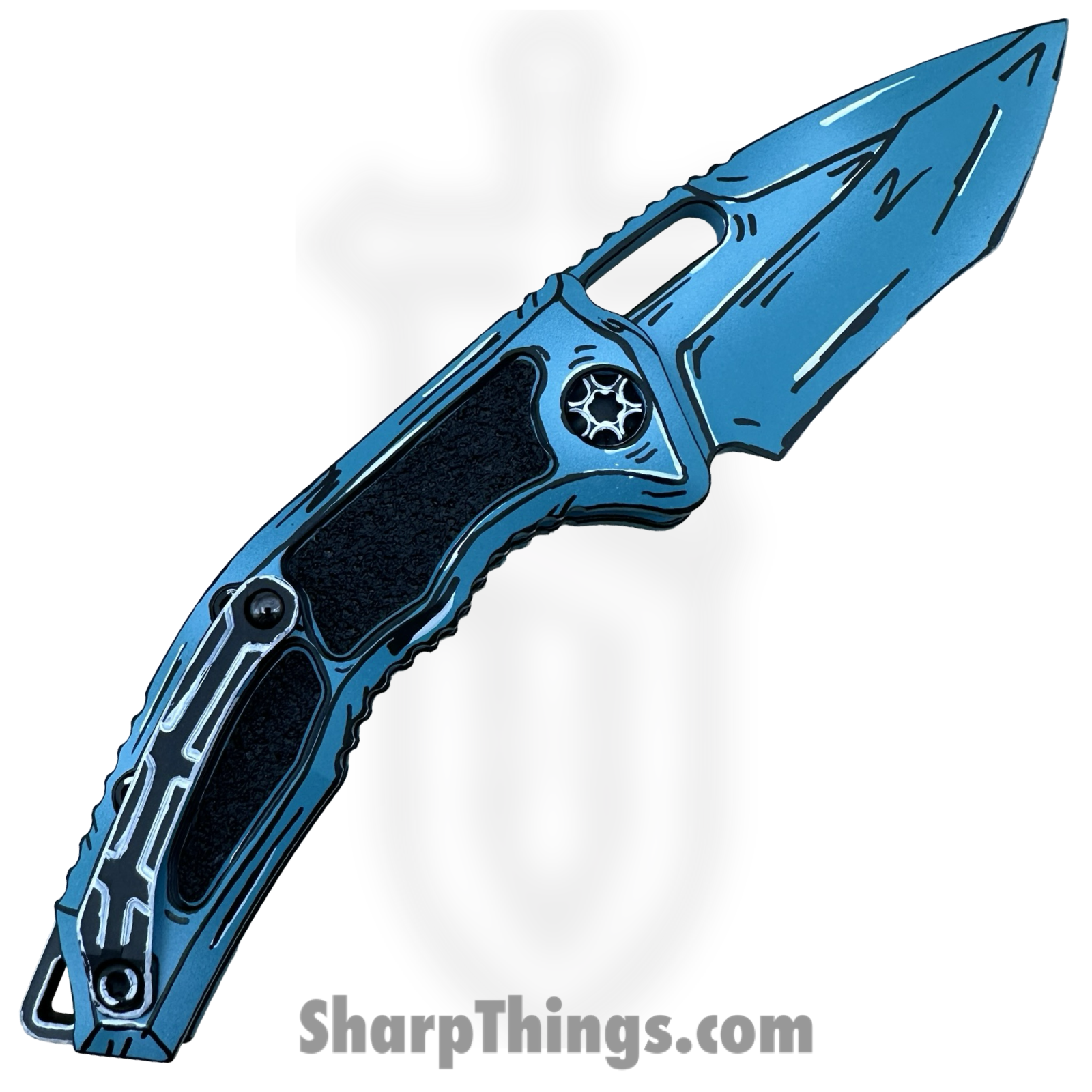 Heretic Knives - H012-CS-TQ - Cel Shaded Medusa - Automatic Knife - CPM MagnaCut Coated Recurve - Aluminum - Turquoise - Image 4