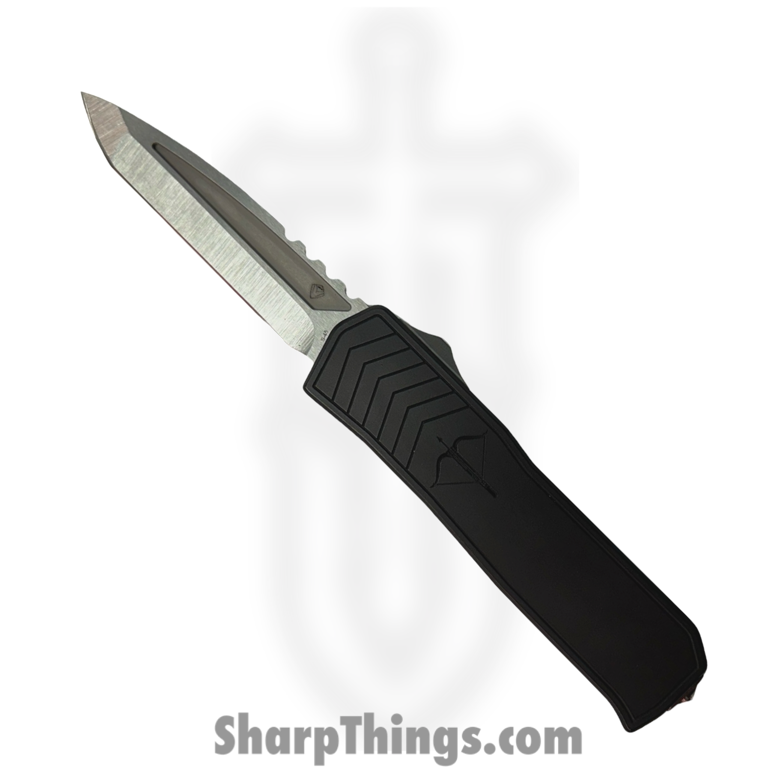 Medford Knife and Tool - MK2134TT-42AB-Q2C3-B3 - Merc-1 Praetorian - OTF Auto - S45VN Tumbled Tanto - Titanium - Black