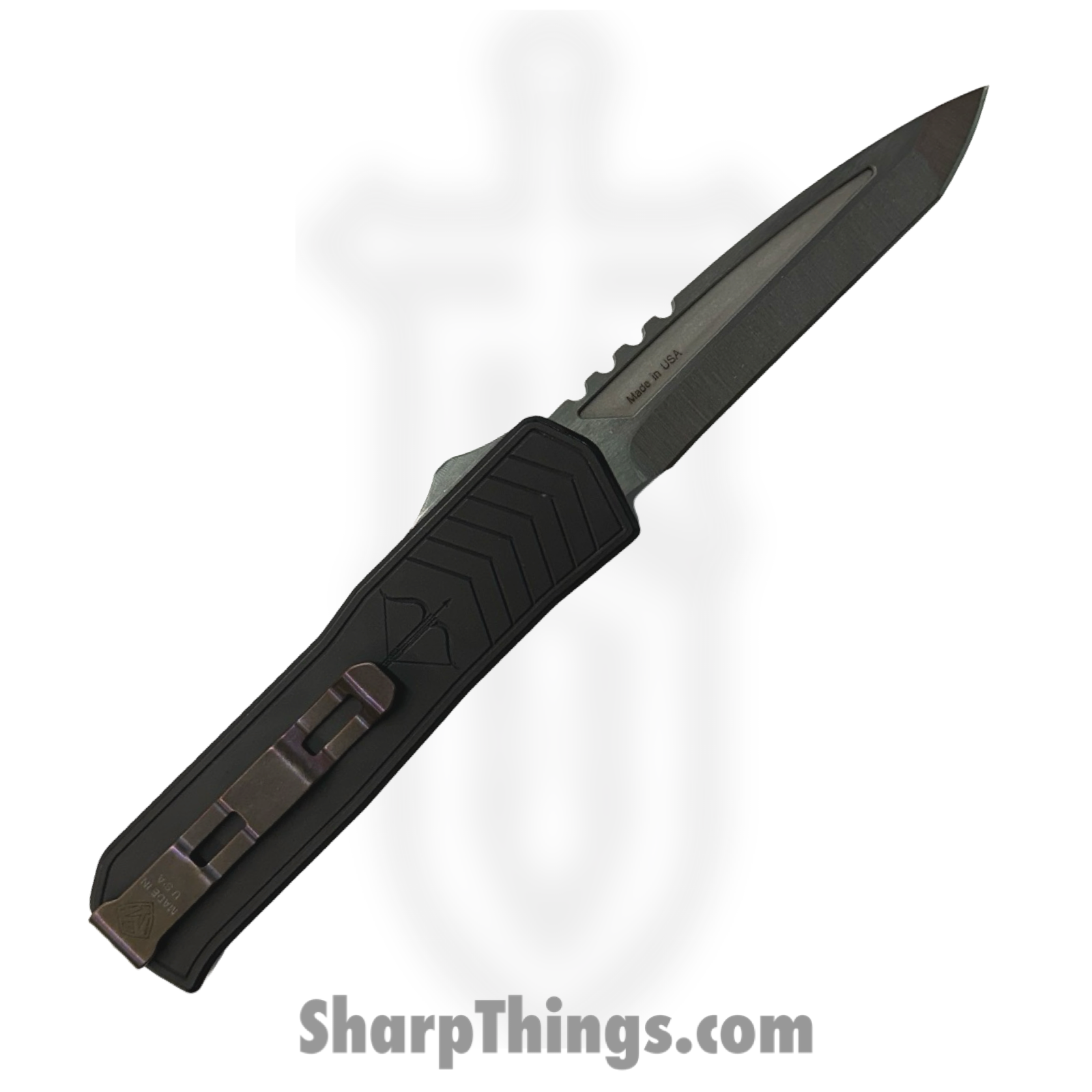 Medford Knife and Tool - MK2134TT-42AB-Q2C3-B3 - Merc-1 Praetorian - OTF Auto - S45VN Tumbled Tanto - Titanium - Black - Image 2