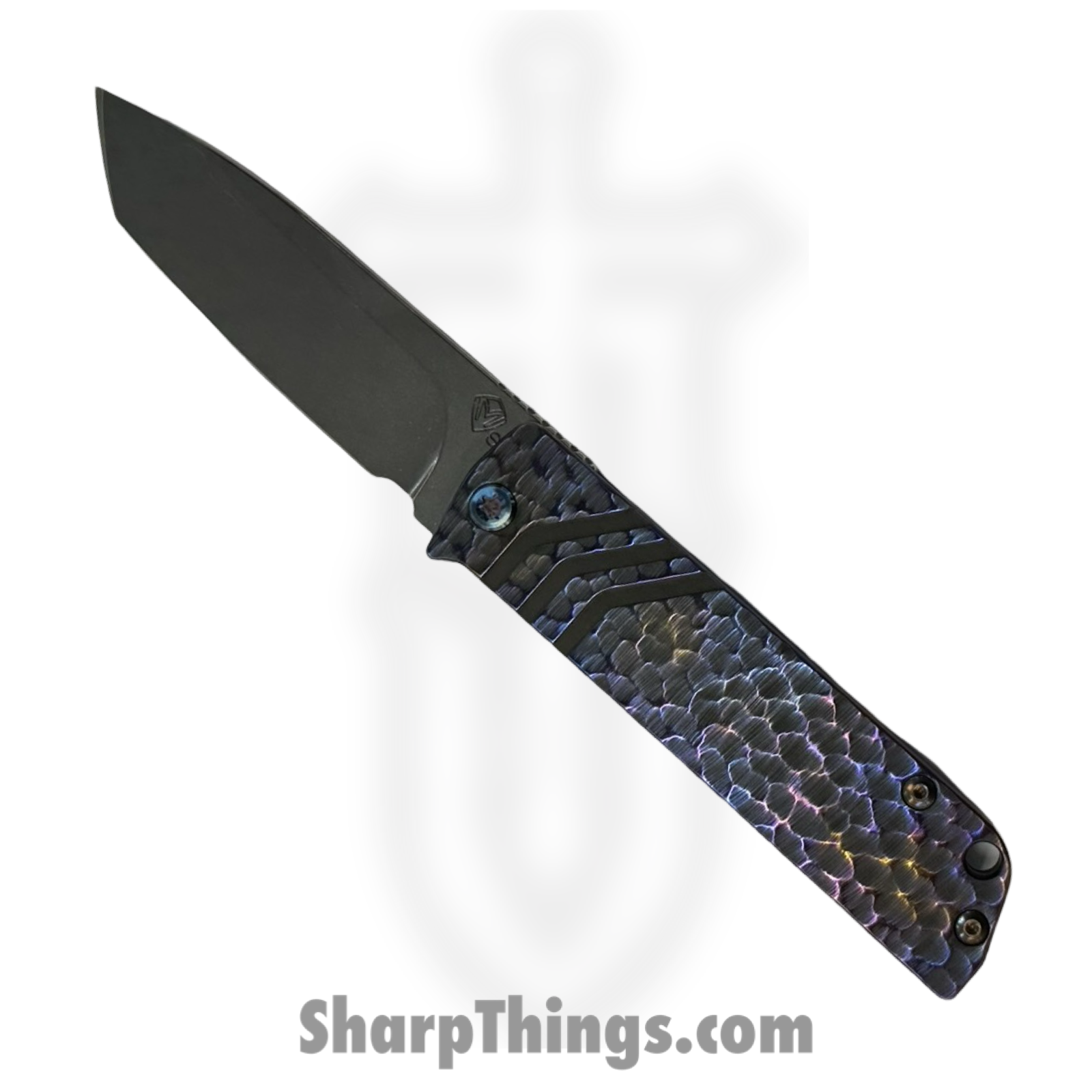 Medford Knife and Tool - MK214STT-03FL-TFCF-BF - The Antik - Folding Knife - S35VN Tumbled Tanto - "Hammered" Titanium - Multi