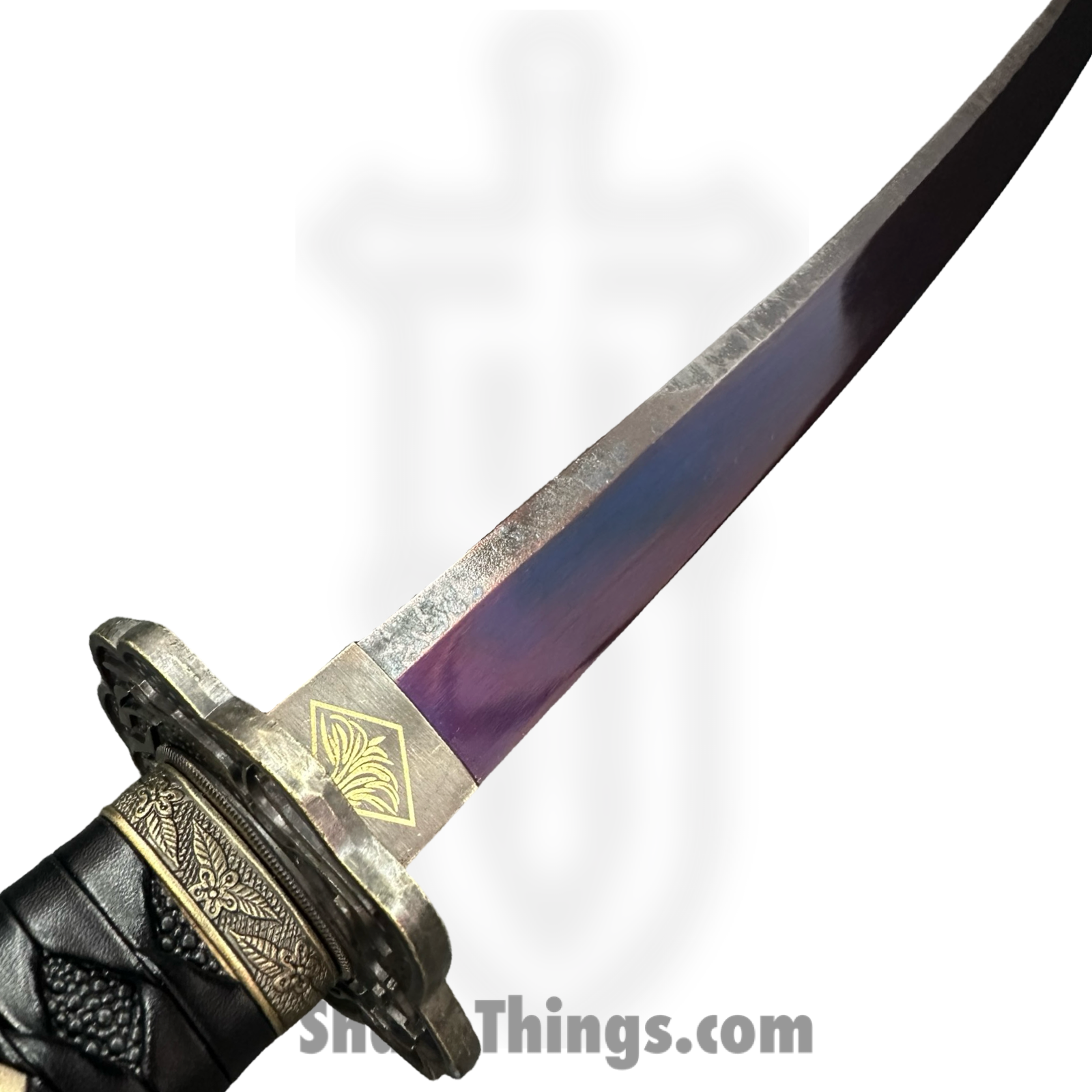 SBC - MORTAL0125 - Mortal Blade - Fixed Blade Knife - T10 HC Purple Katana - Leather Wrapped - Black - Image 2