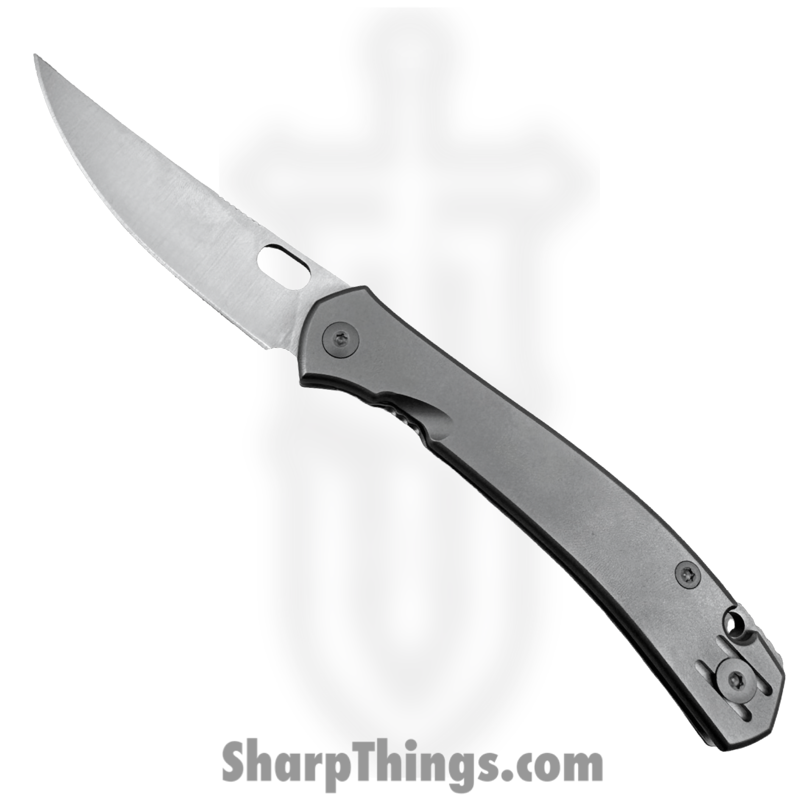 GiantMouse - BLEECKER-TI - Ace Bleecker - Folding Knife - CPM MagnaCut Satin Trailing Point - Titanium - Natural