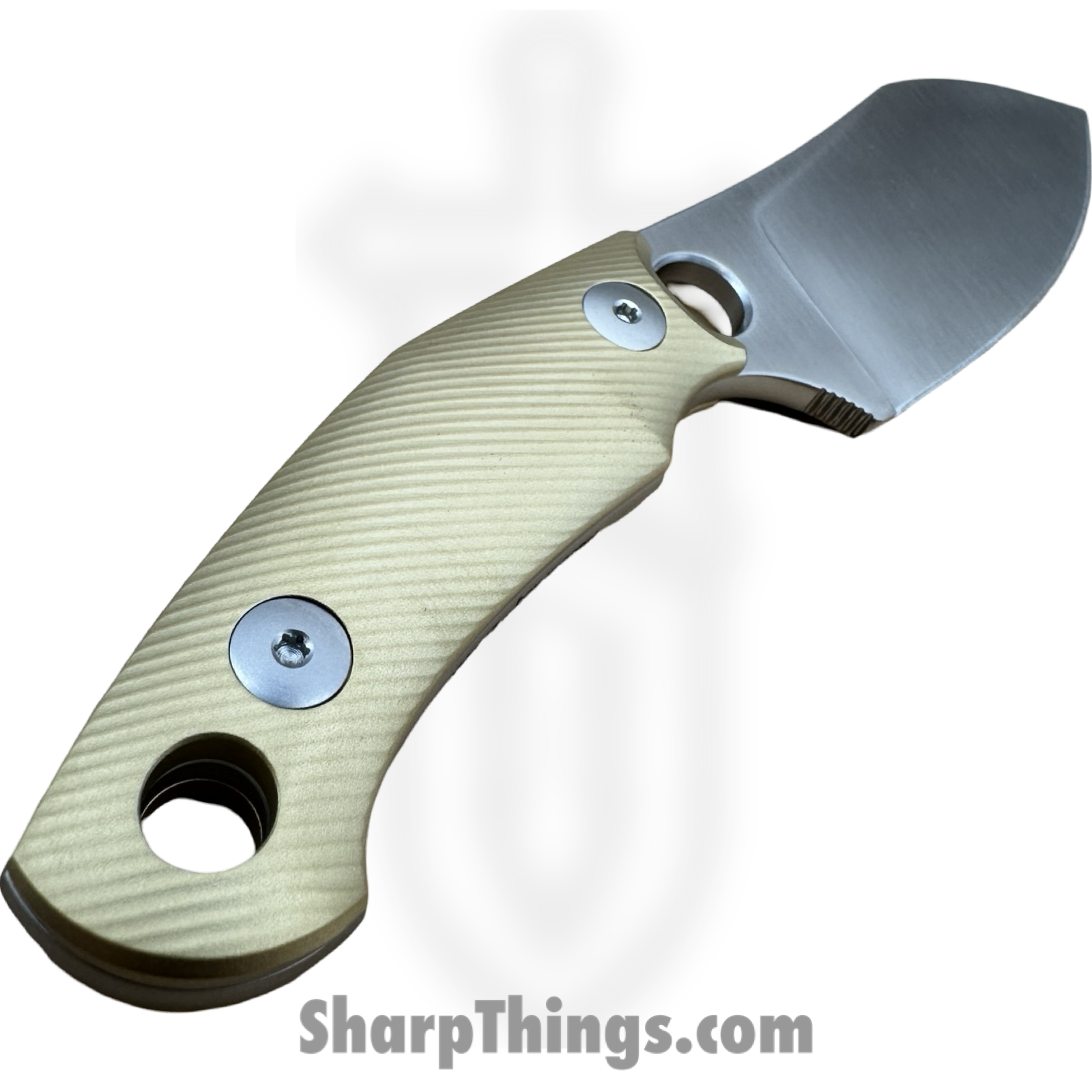 GiantMouse - GMF1-XL-BRASS - GMF1 XL - Fixed Blade Knife - ELMAX Satin Sheepsfoot - Brass - Natural - Image 2